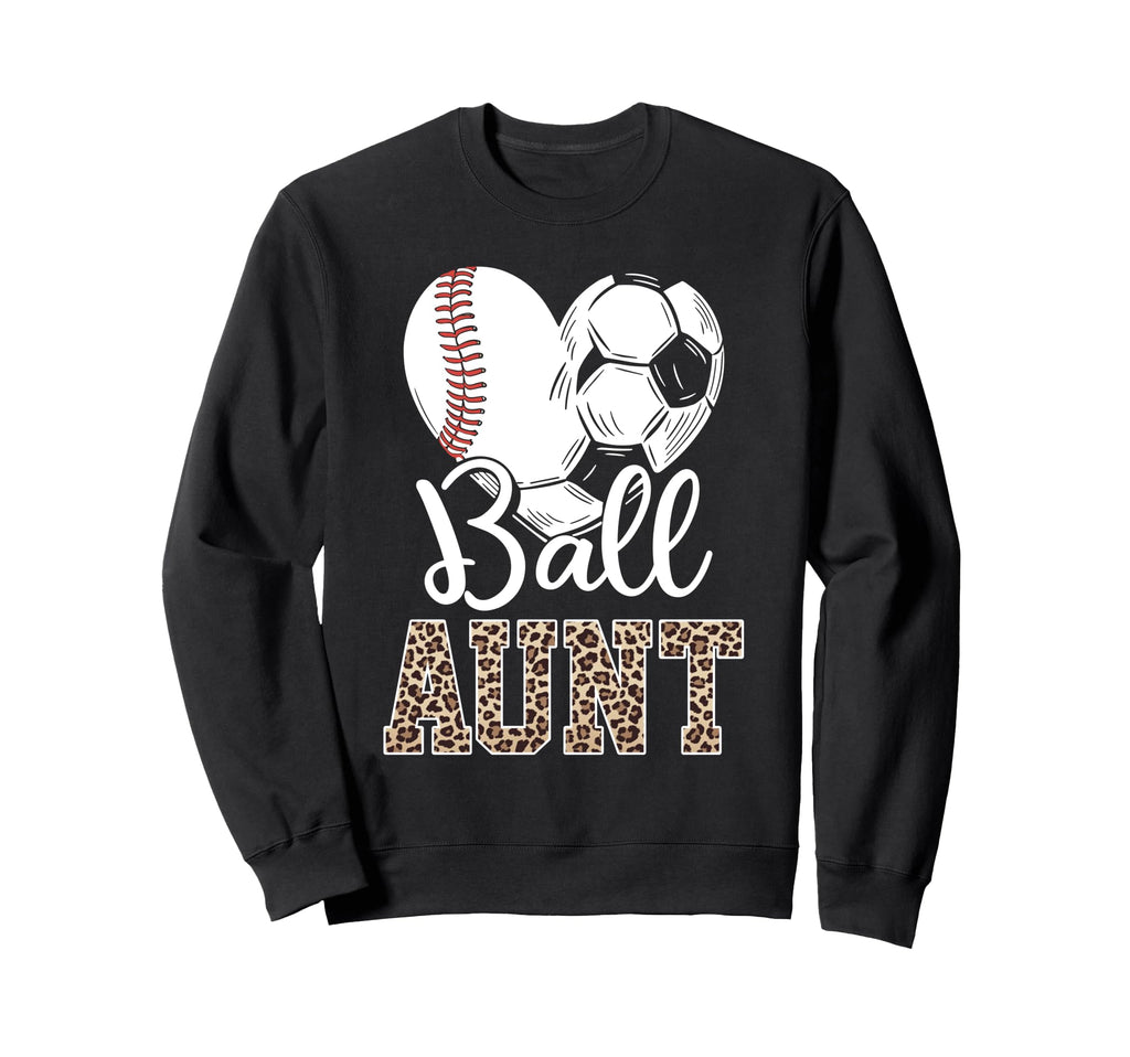 Ball Aunt Heart Baseball Sweatshirt - Casual Everyday Wear Men Women - T-Shirt, Sweatshirt, Hoodie