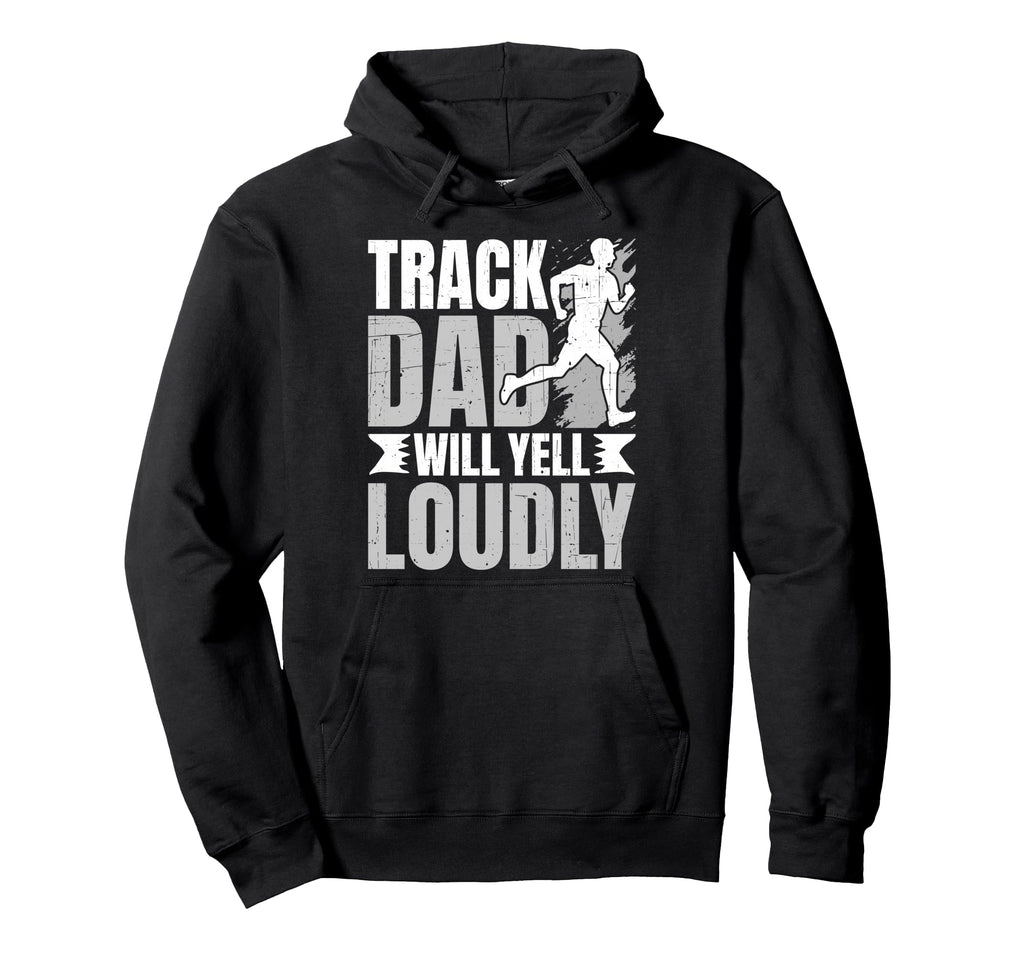 Distressed Running Dad Loudly Dad Loudly Hoodie - Trendy Graphic for Adults - T-Shirt, Sweatshirt, Hoodie