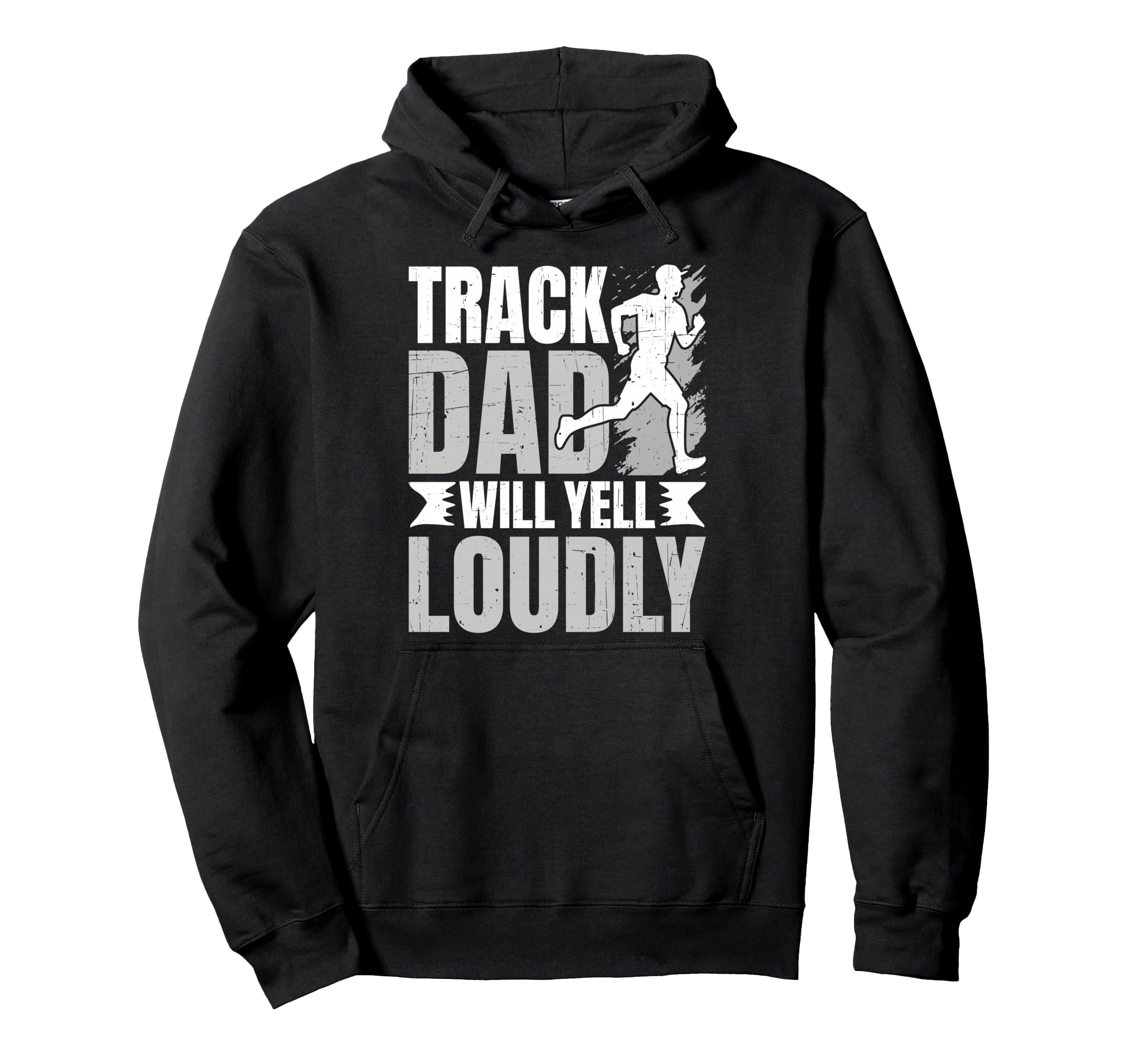 Distressed Running Dad Loudly Dad Loudly Hoodie - Trendy Graphic for Adults - T-Shirt, Sweatshirt, Hoodie