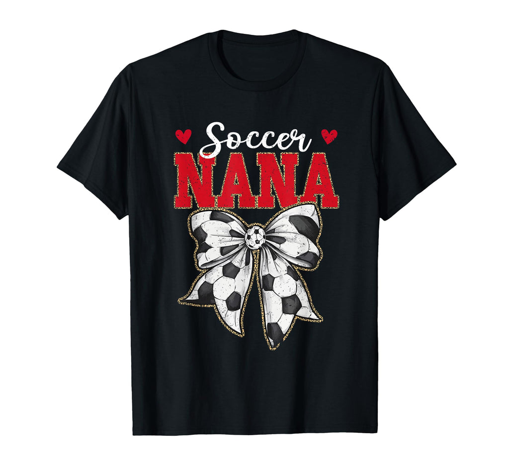 Soccer Nana Bow Leopard Soccer Lovers T-Shirt - Custom Art Print Men Women - T-Shirt, Sweatshirt, Hoodie