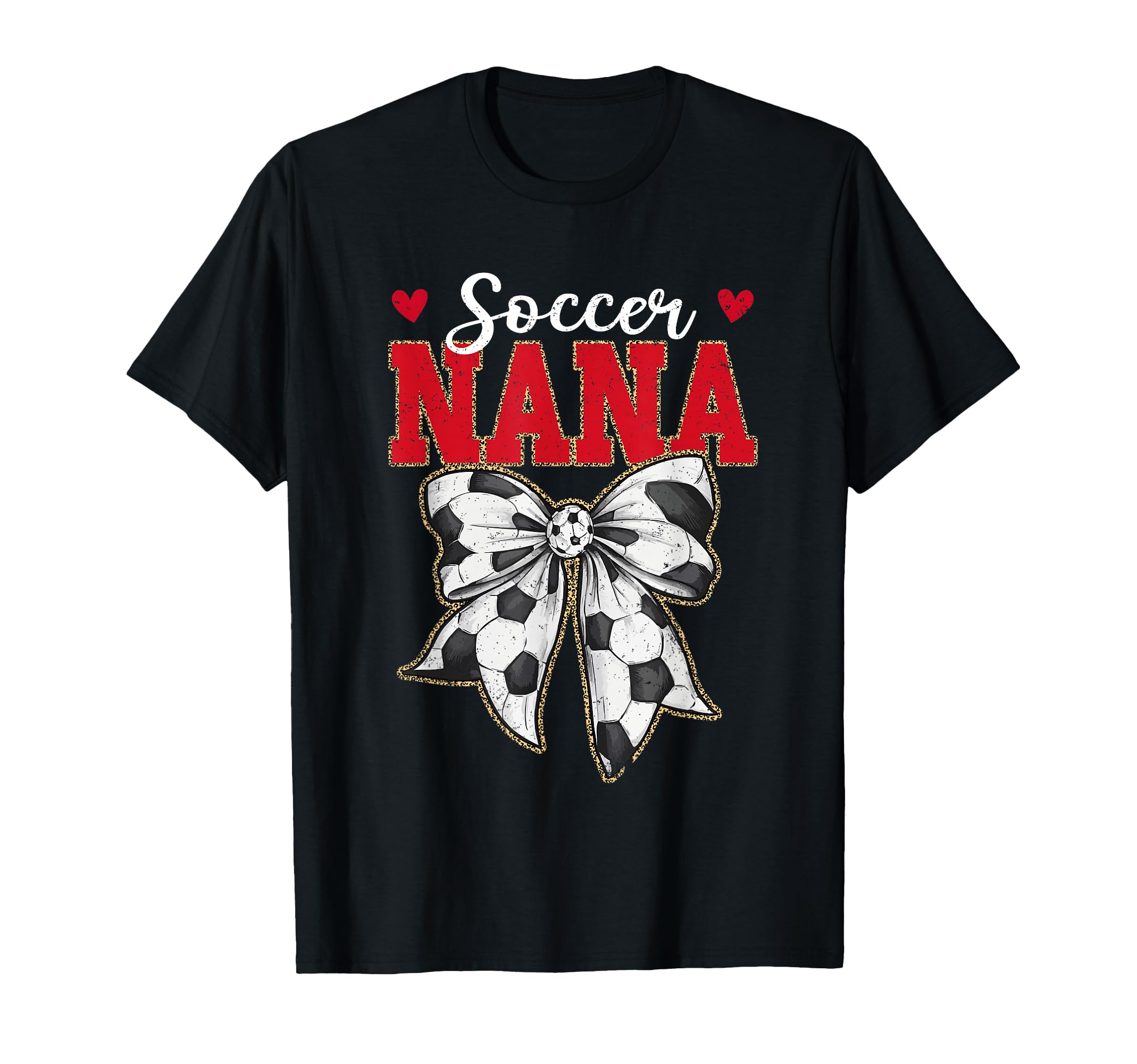 Soccer Nana Bow Leopard Soccer Lovers T-Shirt - Custom Art Print Men Women - T-Shirt, Sweatshirt, Hoodie