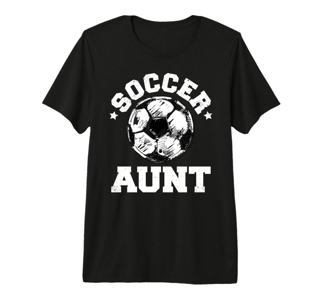 Soccer Aunt Soccer Ball Distressed Funny T-Shirt - Custom Art Print Unisex - T-Shirt, Sweatshirt, Hoodie