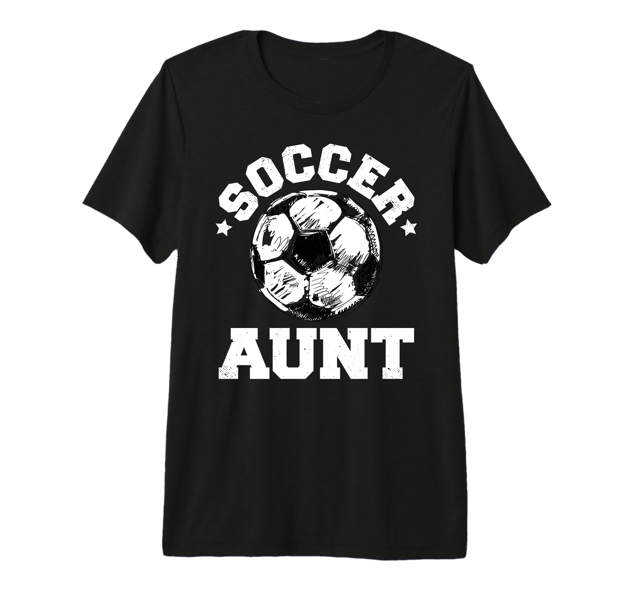 Soccer Aunt Soccer Ball Distressed Funny T-Shirt - Custom Art Print Unisex - T-Shirt, Sweatshirt, Hoodie