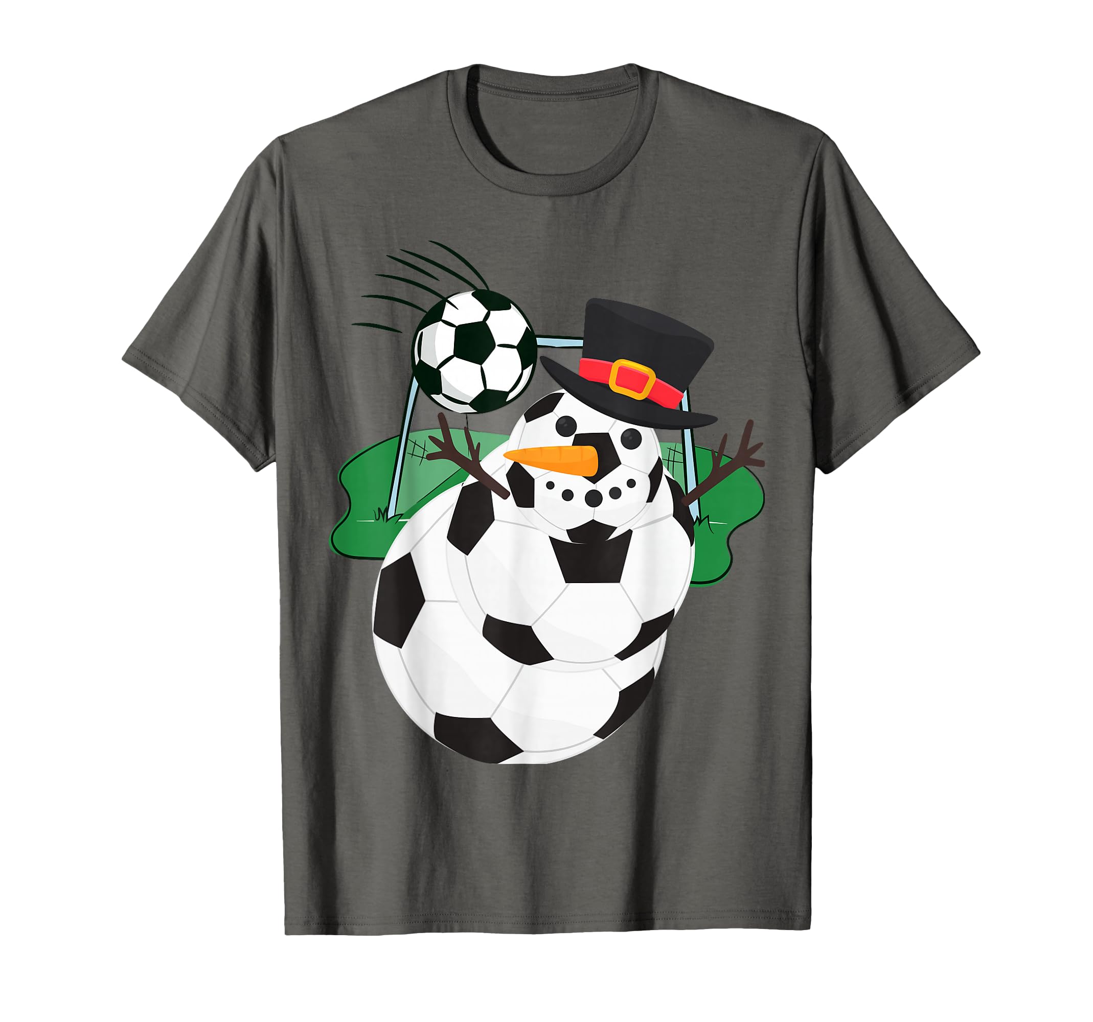 Soccer Balls Snowman Winter Sports T-Shirt - Unique Graphic for Adults - T-Shirt, Sweatshirt, Hoodie