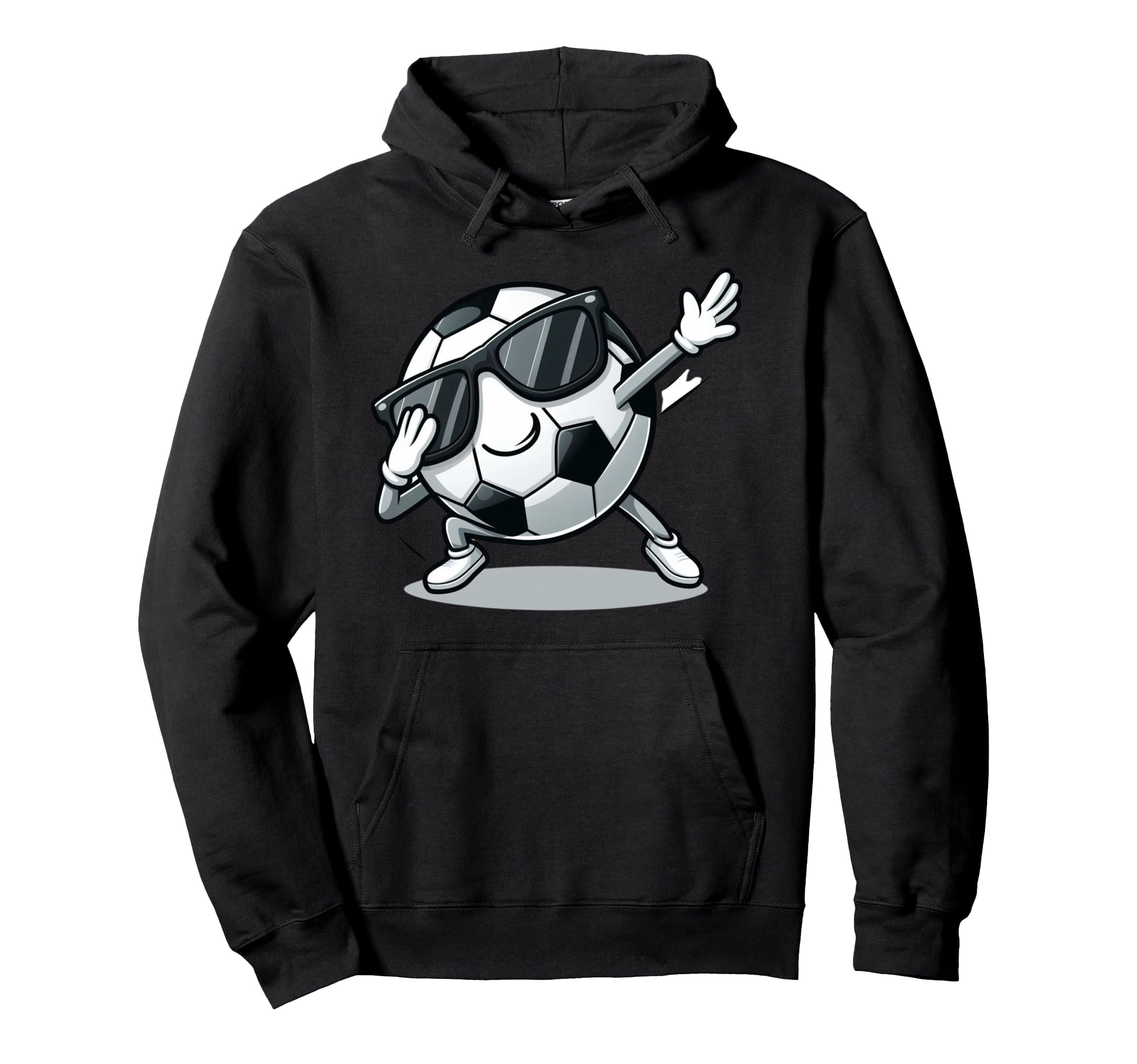 Dabbing Soccer Ball Funny Sports Hoodie - Fun Novelty Design for Adults - T-Shirt, Sweatshirt, Hoodie