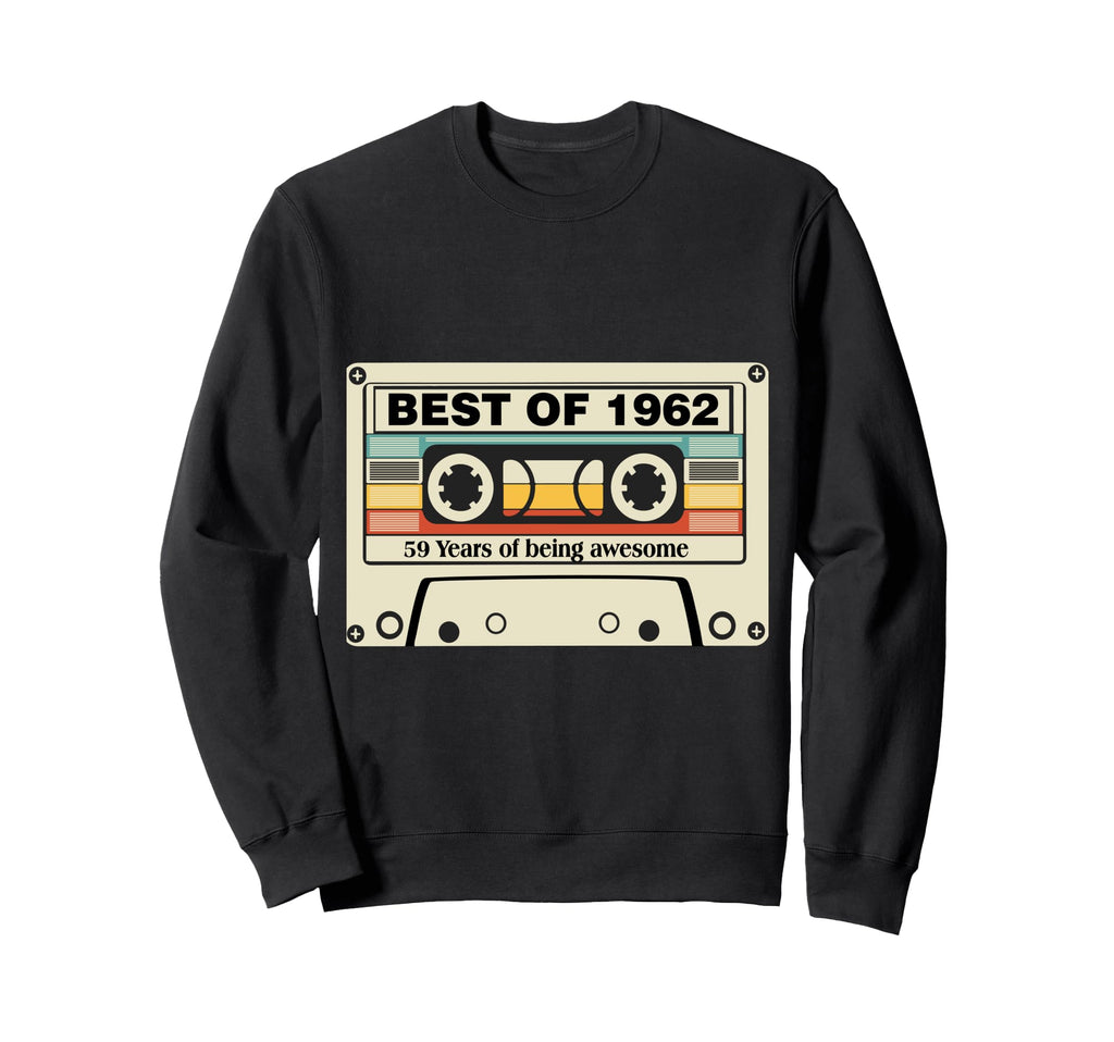 Best 1962 59Th Birthday Cassette Sweatshirt - Trendy Graphic for Adults - T-Shirt, Sweatshirt, Hoodie