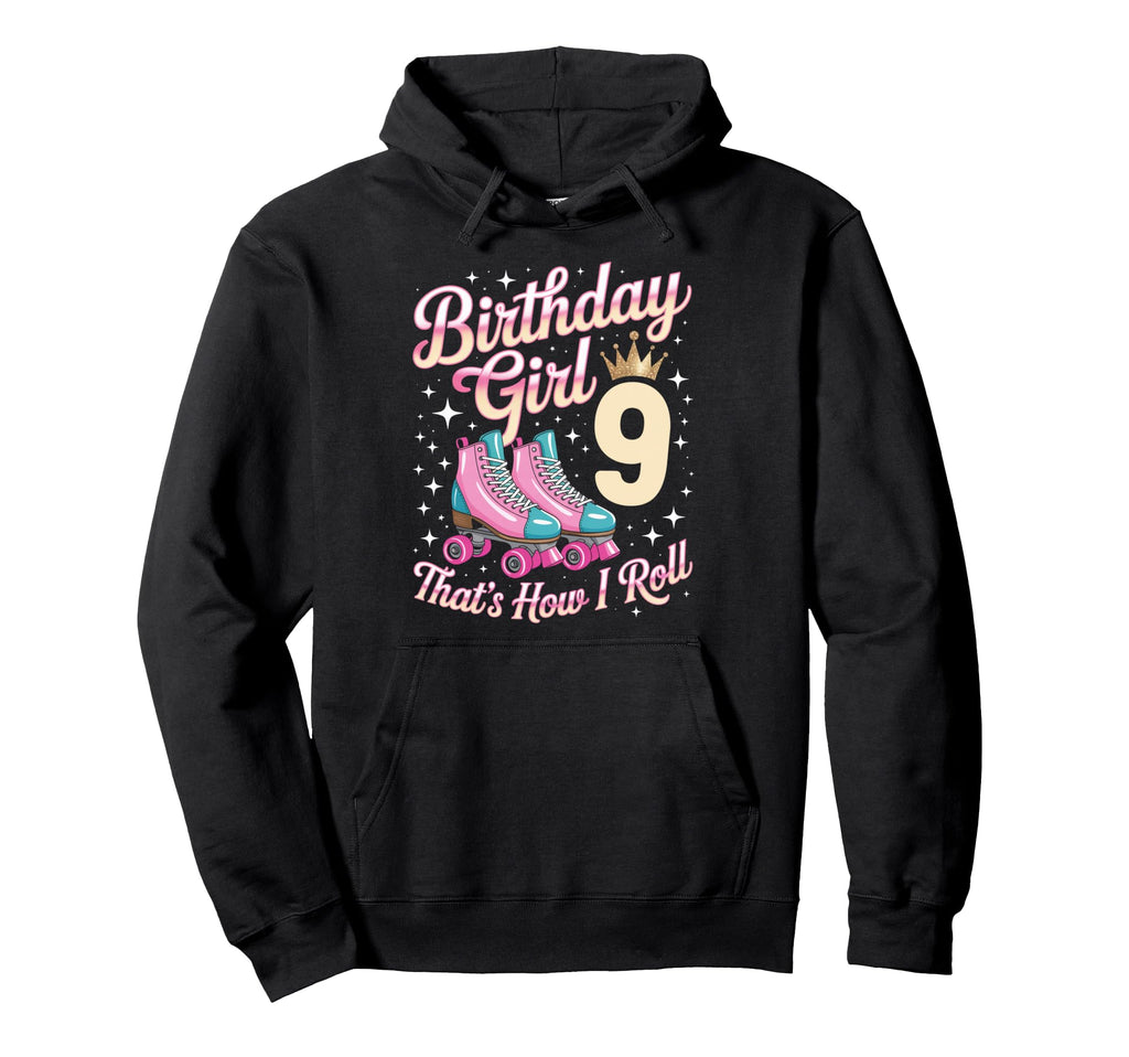 Birthday 9 Roller Skating 9Th Hoodie - Aesthetic Graphic Men Women - T-Shirt, Sweatshirt, Hoodie