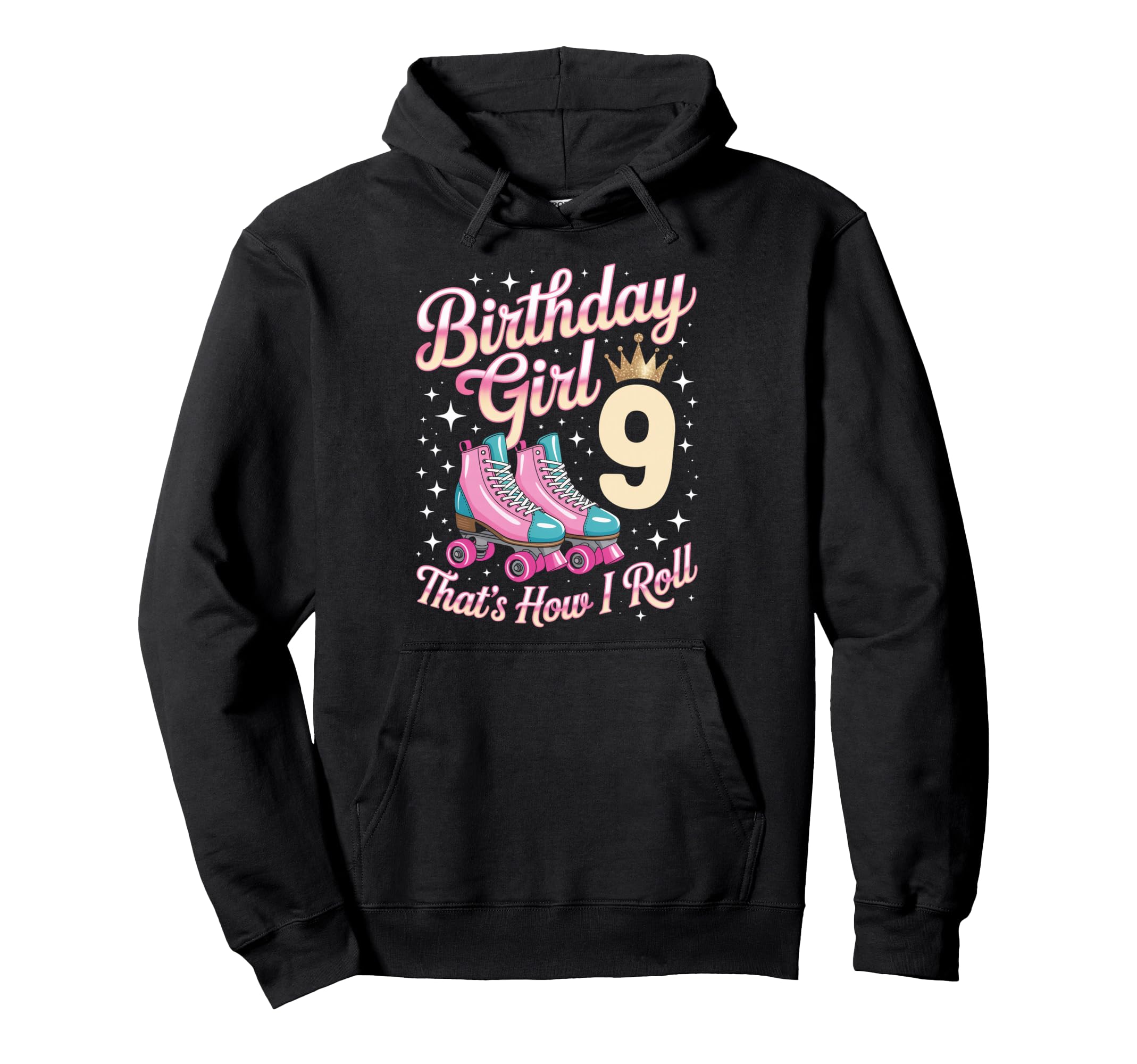 Birthday 9 Roller Skating 9Th Hoodie - Aesthetic Graphic Men Women - T-Shirt, Sweatshirt, Hoodie