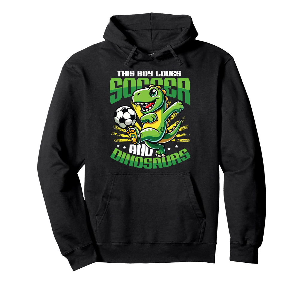 This Loves Soccer And Dinosaurs Playing Hoodie - Minimalist Print Unisex - T-Shirt, Sweatshirt, Hoodie