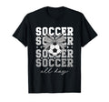 Groovy Soccer Coquette Bow Soccer All Day T-Shirt - Minimalist Print Unisex - T-Shirt, Sweatshirt, Hoodie