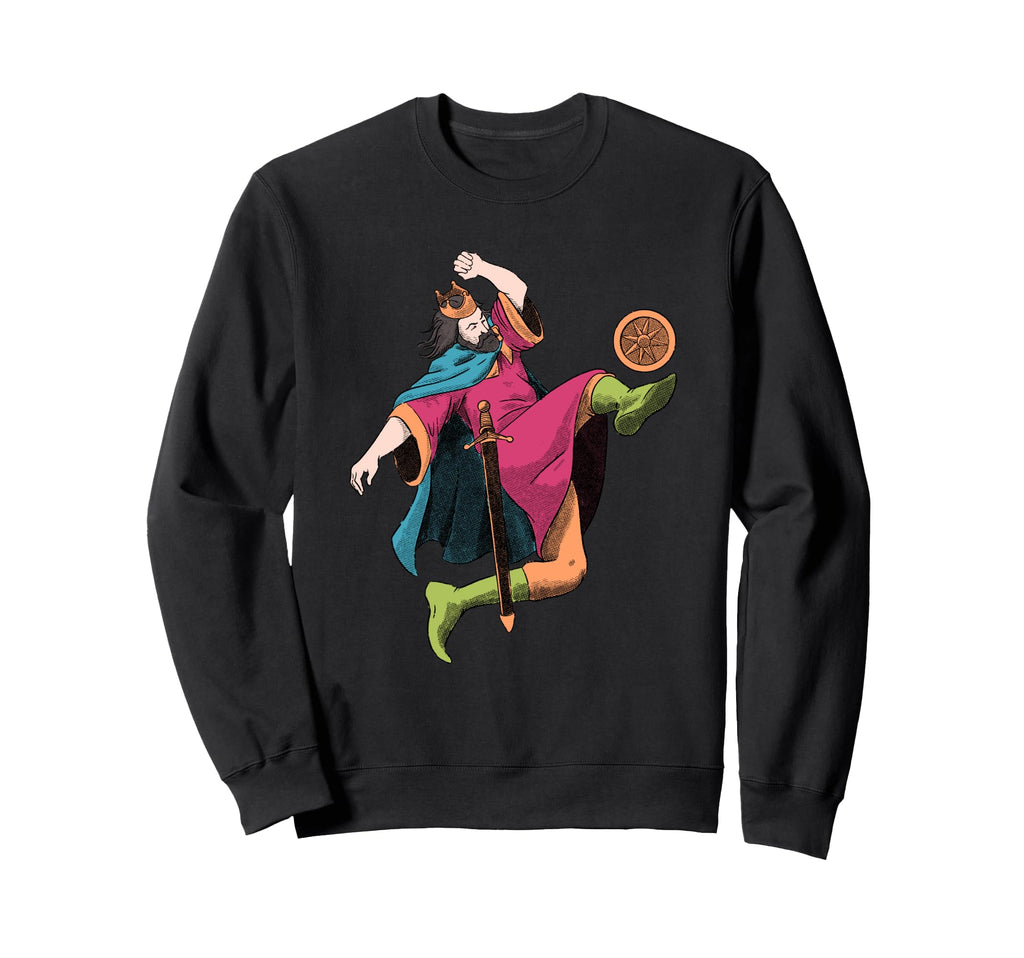 King Is Kicking Shield Game Soccer Sweatshirt - Novelty Apparel for Adults - T-Shirt, Sweatshirt, Hoodie