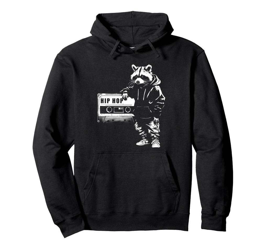Racoon Cassette Tape Hip Hop Music 80S Hoodie - Trendy Graphic Men Women - T-Shirt, Sweatshirt, Hoodie
