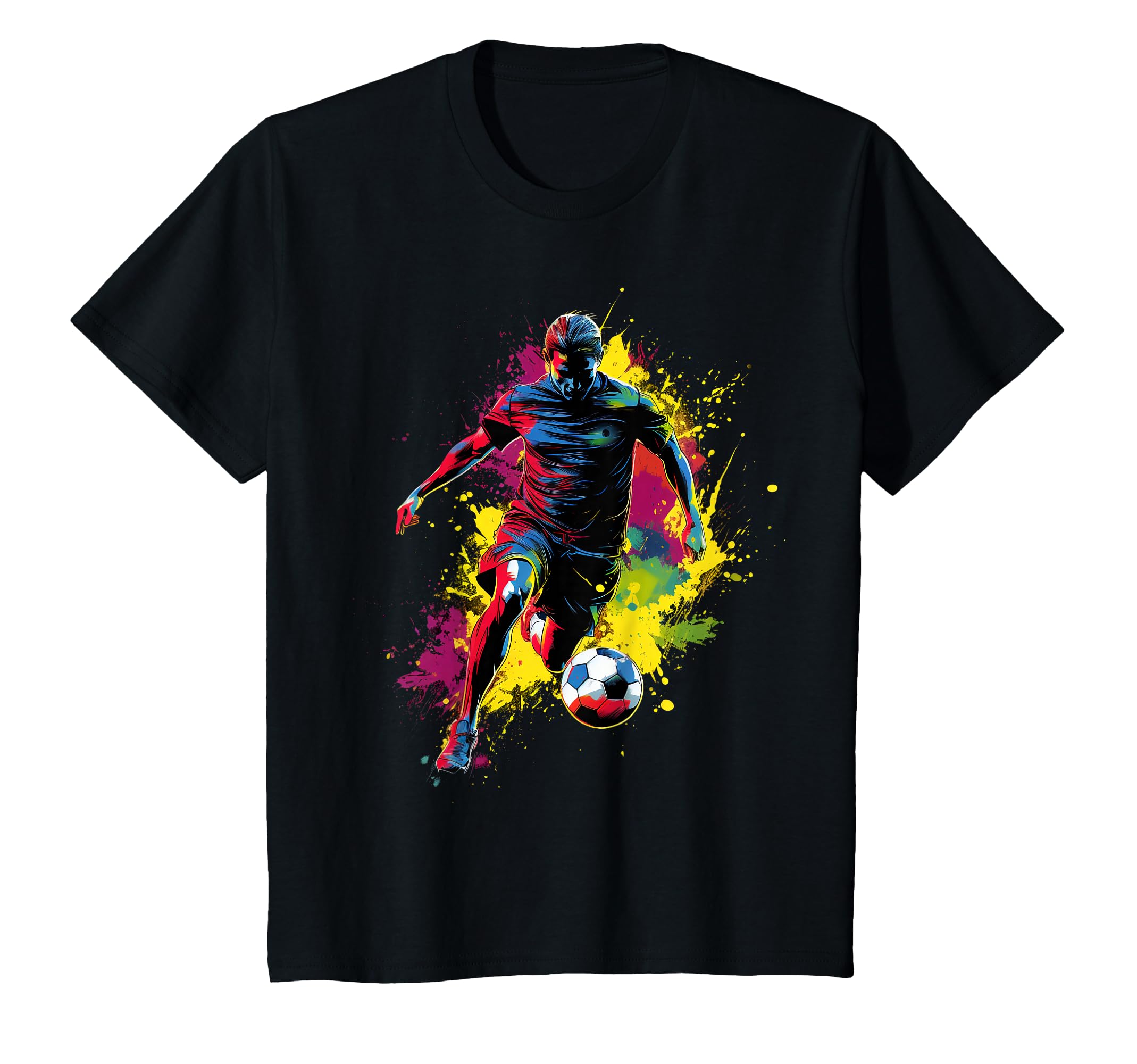 Colorful Soccer Player Mens Soccer T-Shirt - Graphic Print Unisex - T-Shirt, Sweatshirt, Hoodie