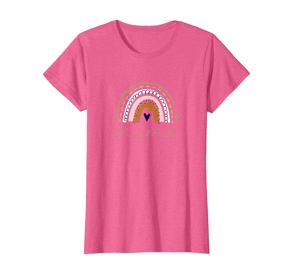 Boho Mama Rainbow Heart Womens T-Shirt - Fun Novelty Design Unisex - T-Shirt, Sweatshirt, Hoodie