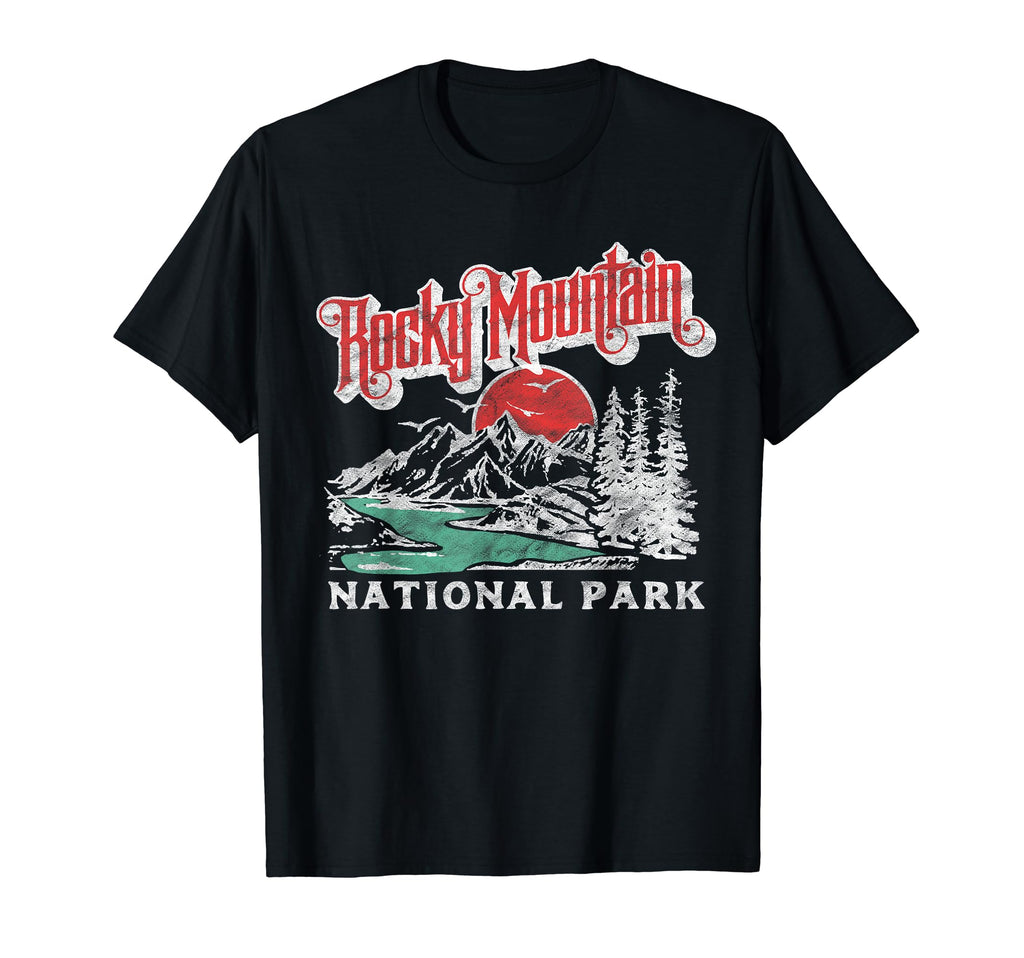 Rocky Mountain National Park 80S T-Shirt - Fun Novelty Design Unisex - T-Shirt, Sweatshirt, Hoodie