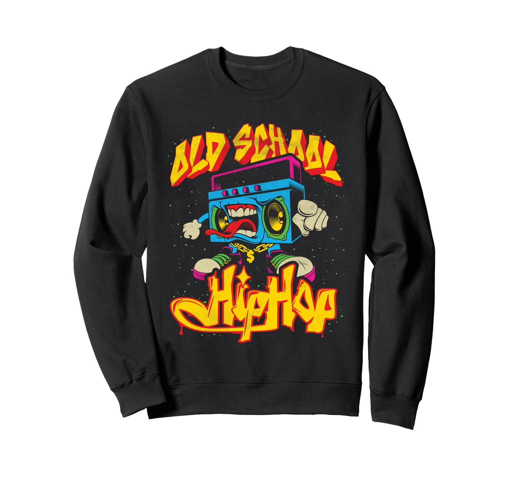 Old School Hip Hop Boombox Graffiti Sweatshirt - Fun Novelty Design Unisex - T-Shirt, Sweatshirt, Hoodie