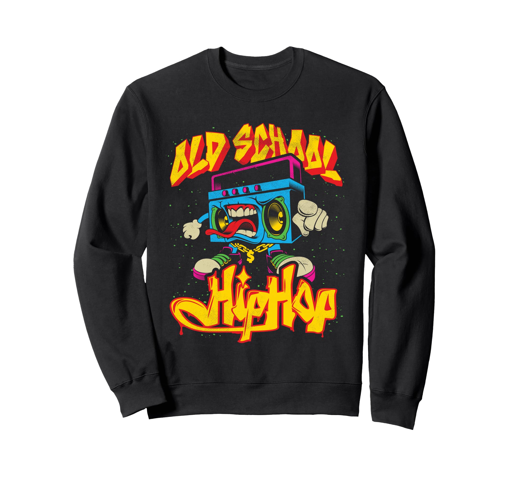 Old School Hip Hop Boombox Graffiti Sweatshirt - Fun Novelty Design Unisex - T-Shirt, Sweatshirt, Hoodie