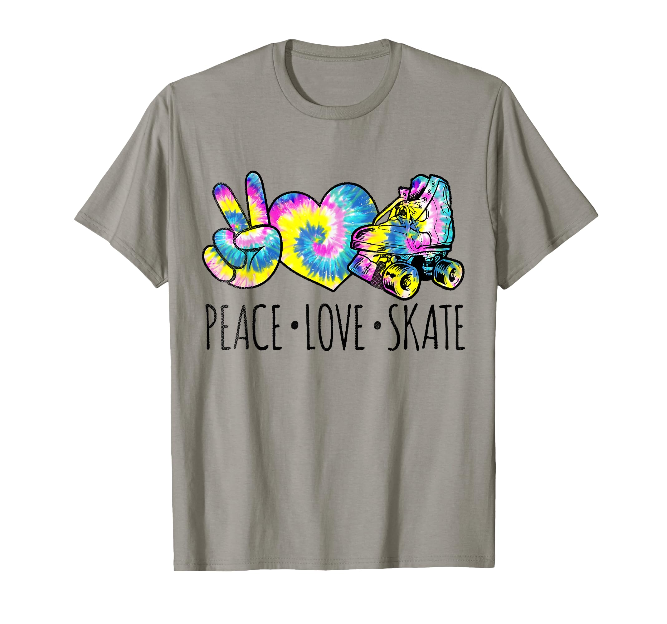 Peace Love Skate Tie Dye Roller T-Shirt - Fun Novelty Design Unisex - T-Shirt, Sweatshirt, Hoodie