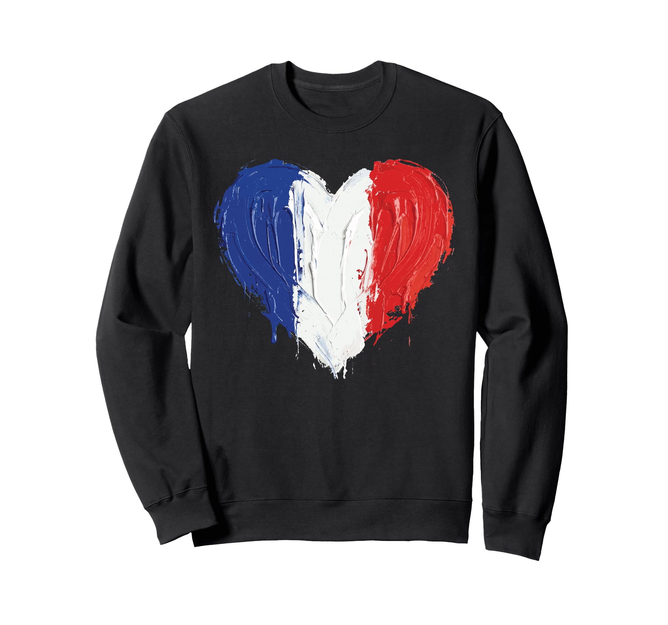 French Flag Heart Supporter Sweatshirt - Minimalist Print for Adults - T-Shirt, Sweatshirt, Hoodie