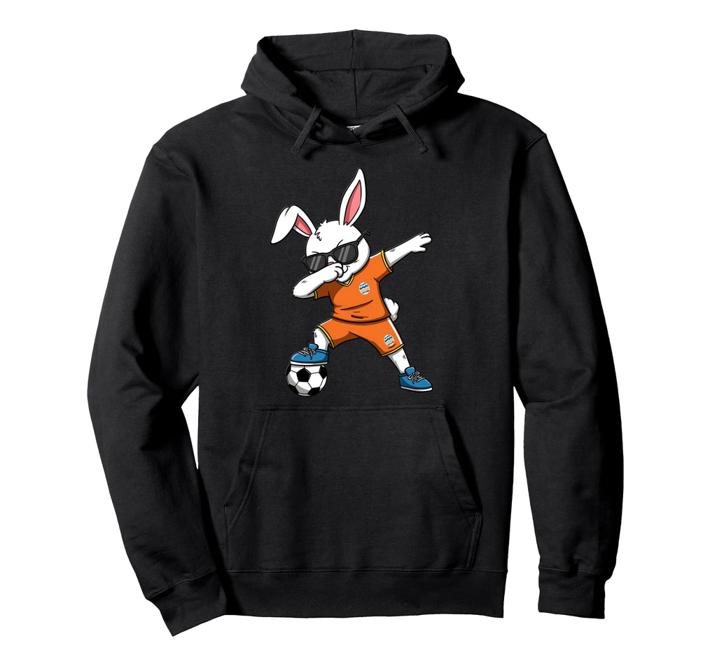 Easter Day Dabbing Bunny Soccer Ball Hoodie - Custom Art Print for Adults - T-Shirt, Sweatshirt, Hoodie