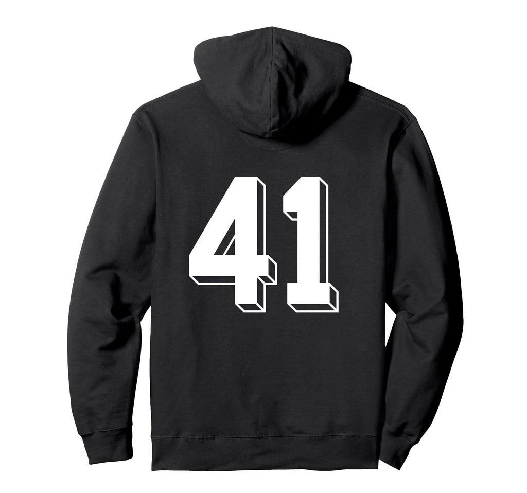 Number 41 Backside 80S 90S Team Jersey Hoodie - Custom Art Print Men Women - T-Shirt, Sweatshirt, Hoodie