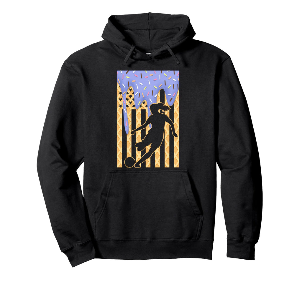 Soccer Drip Dripping Ice Cream Usa Hoodie - Trendy Graphic for Adults - T-Shirt, Sweatshirt, Hoodie