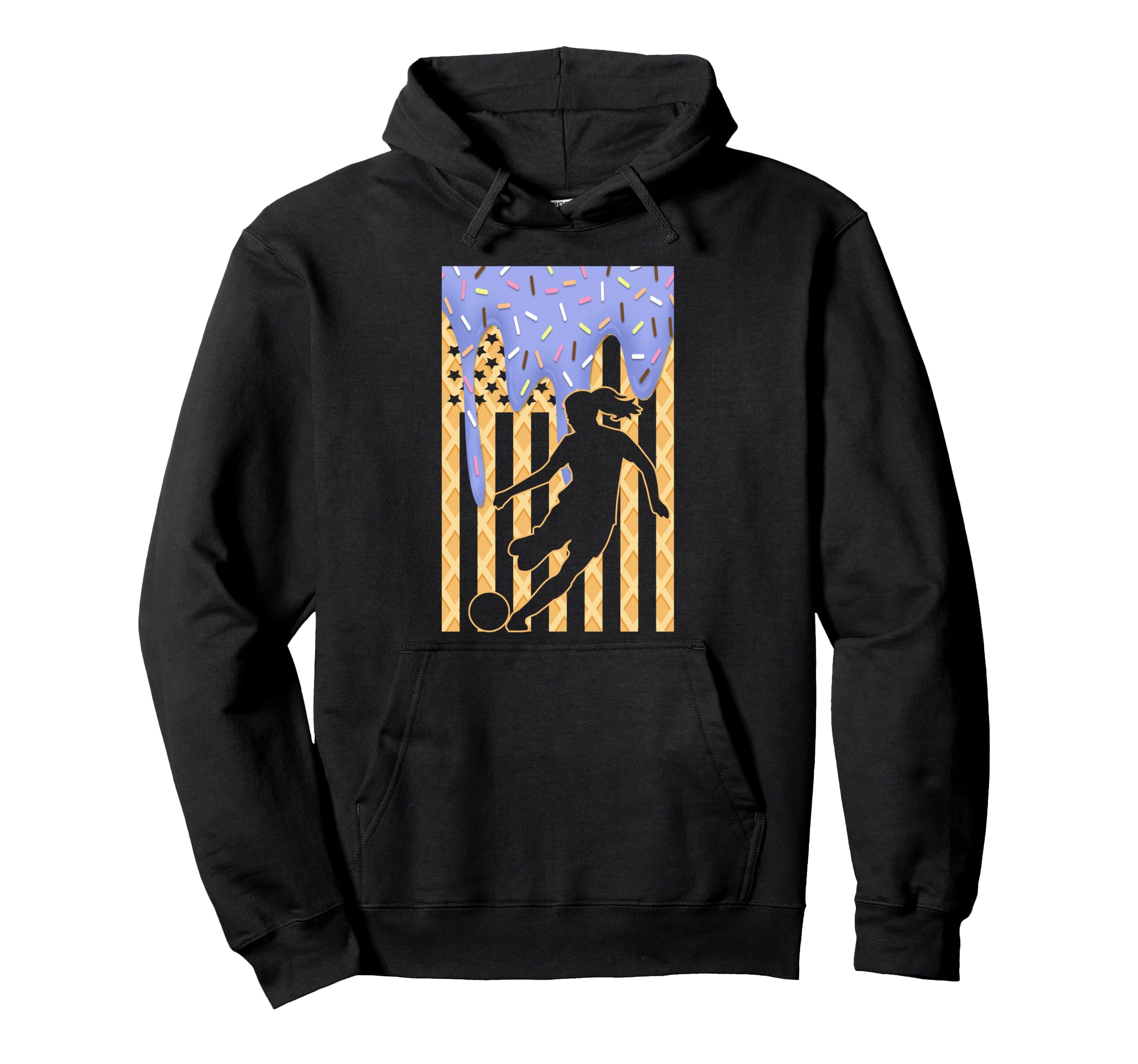 Soccer Drip Dripping Ice Cream Usa Hoodie - Trendy Graphic for Adults - T-Shirt, Sweatshirt, Hoodie