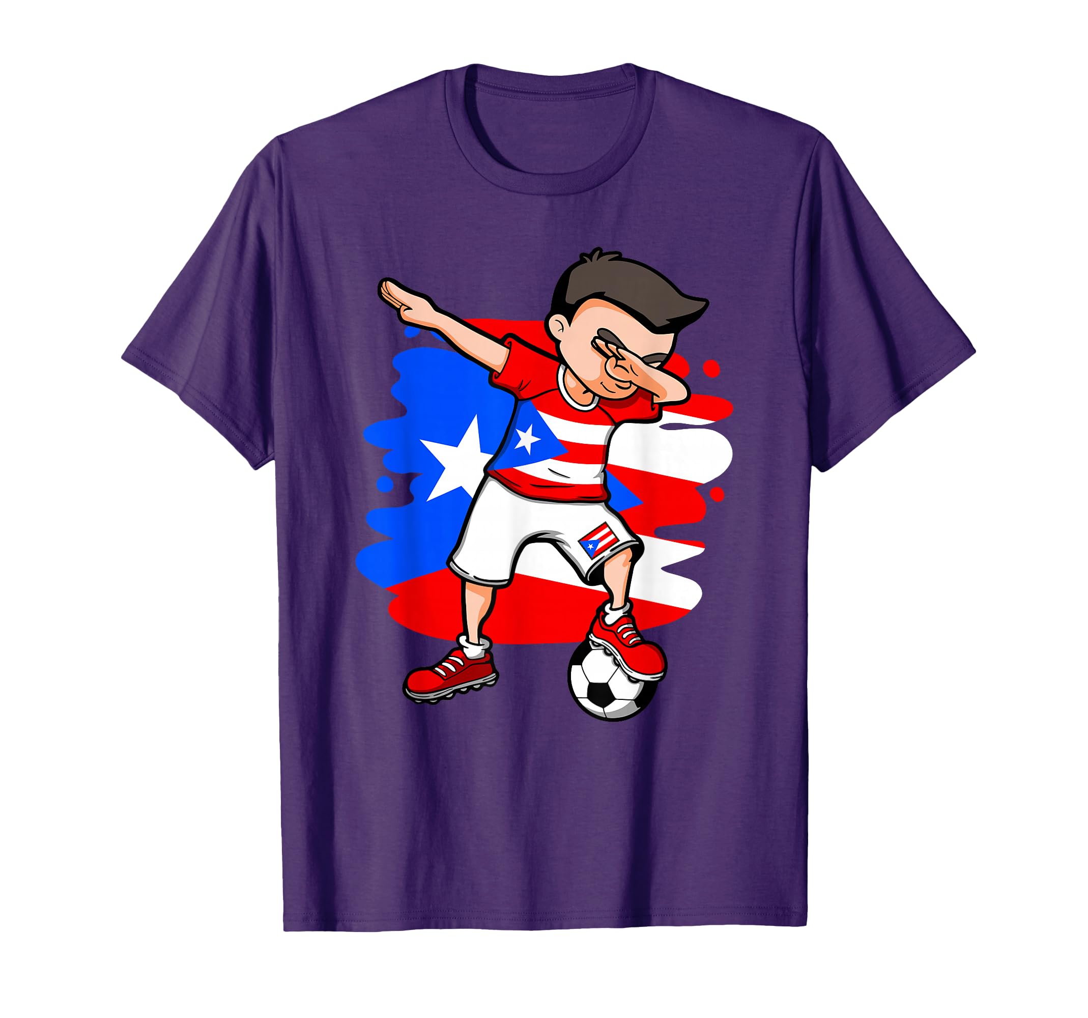 Dabbing Soccer Puerto Rico Fans Jersey T-Shirt - Custom Art Print Unisex - T-Shirt, Sweatshirt, Hoodie