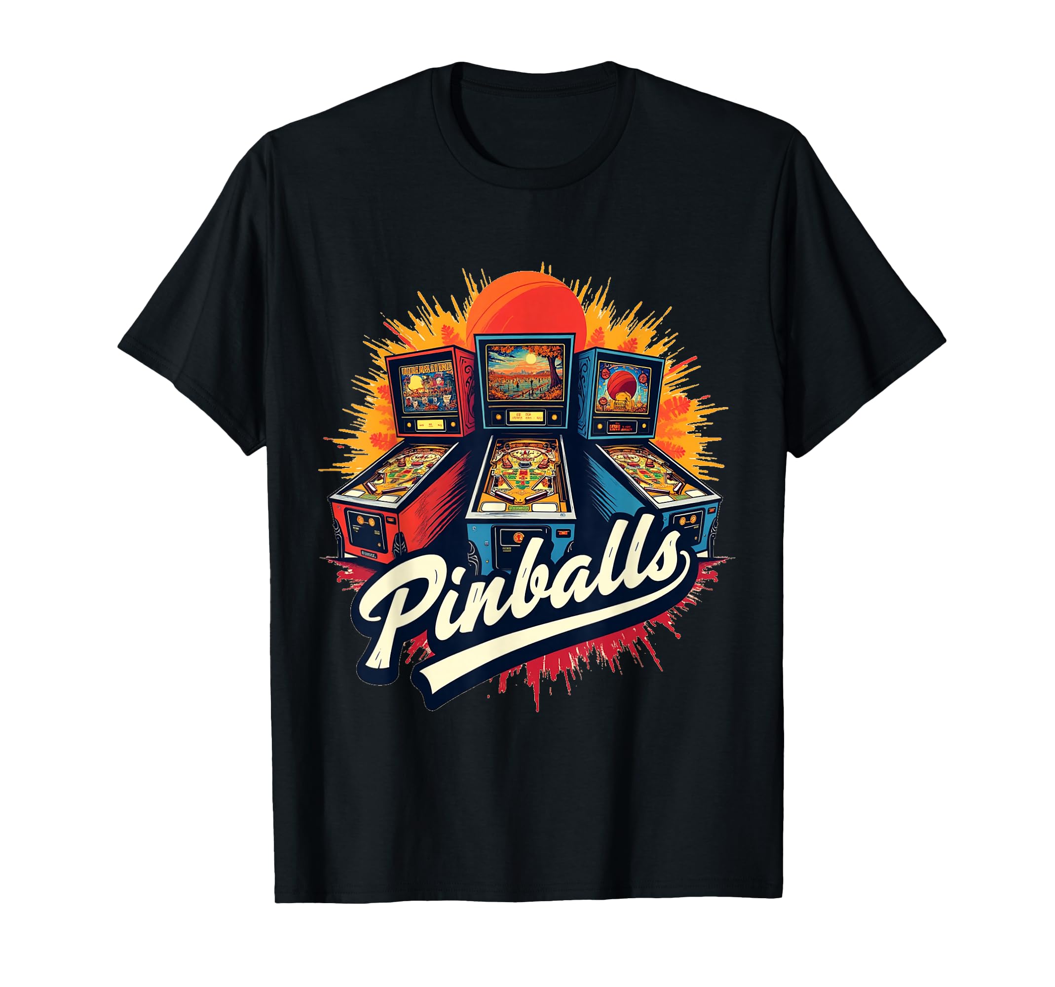 Pinball Machines Arcade Gaming 70S T-Shirt - Unique Graphic Men Women - T-Shirt, Sweatshirt, Hoodie