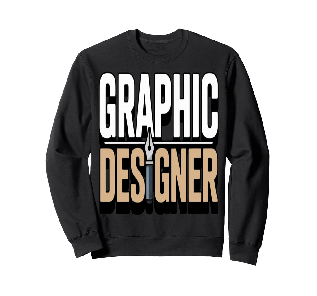 Designer Typography Pen Icon Sweatshirt - Fun Novelty Design Men Women - T-Shirt, Sweatshirt, Hoodie