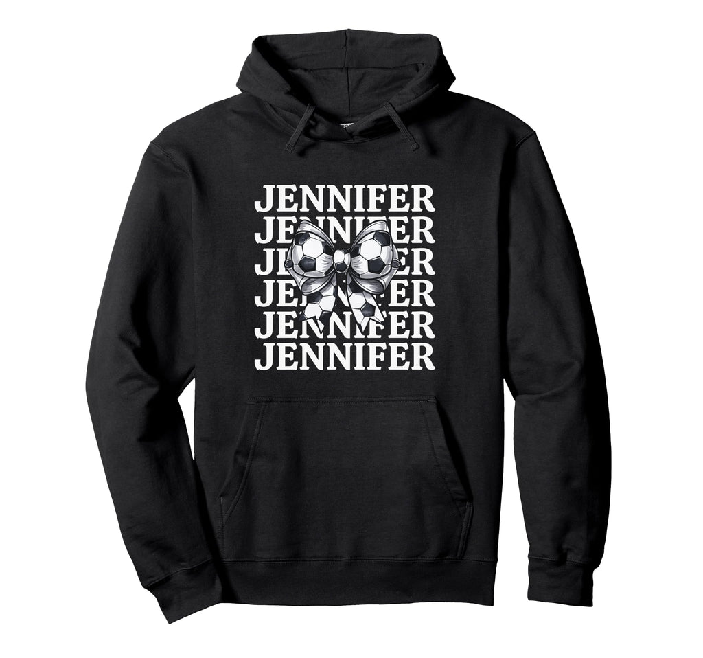 Jennifer Personalized Coquette Soccer Hoodie - Trendy Graphic Men Women - T-Shirt, Sweatshirt, Hoodie