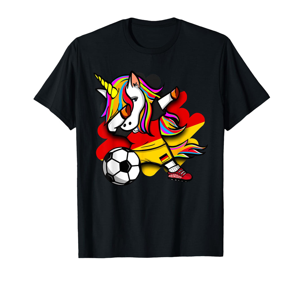 Dabbing Unicorn Germany Soccer Fans T-Shirt - Minimalist Print for Adults - T-Shirt, Sweatshirt, Hoodie