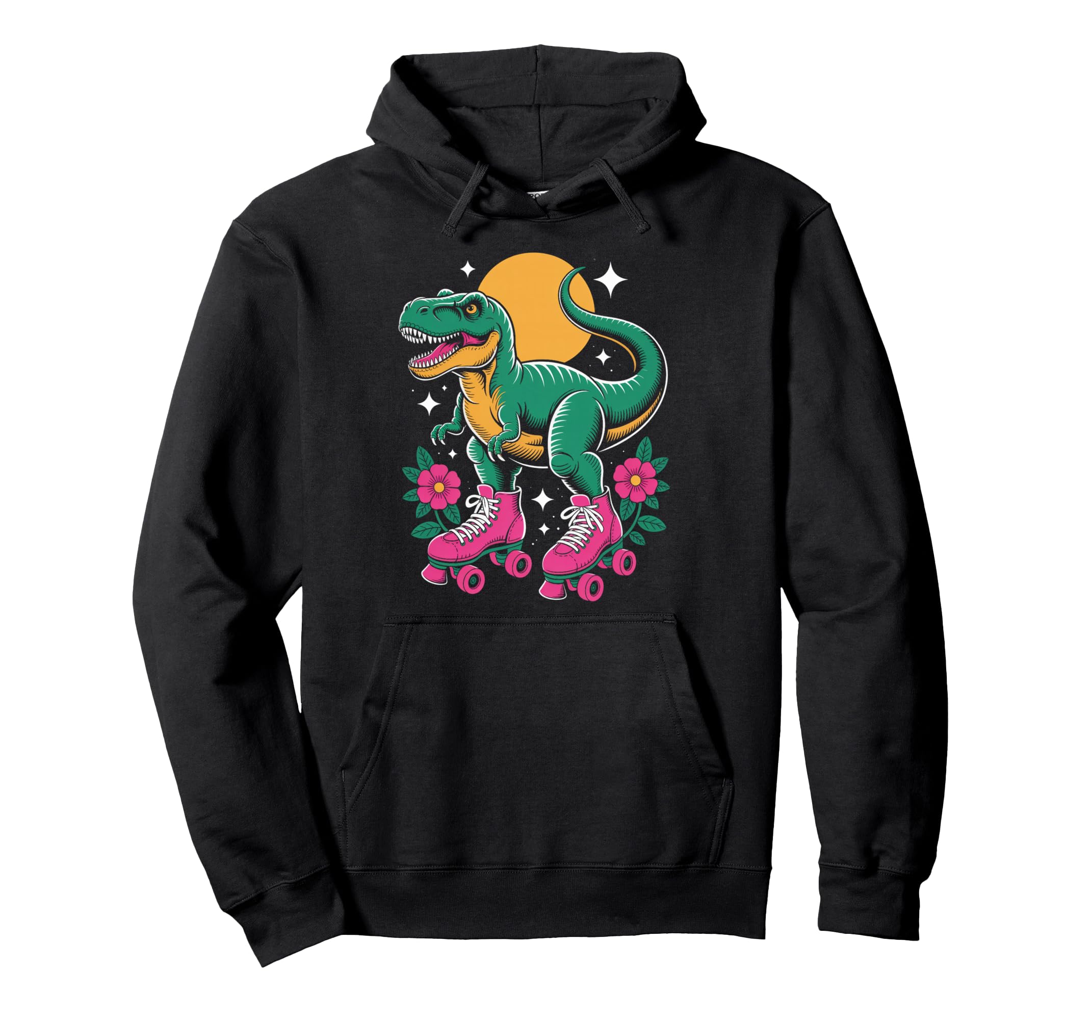 Dinosaur Roller Skate Roller Skating Trex Hoodie - Unique Graphic Unisex - T-Shirt, Sweatshirt, Hoodie