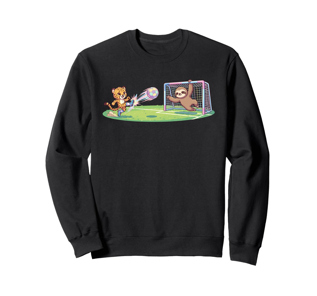Cheetah Kicks Ball Sloth Goalie Sweatshirt - Streetwear Style for Adults - T-Shirt, Sweatshirt, Hoodie