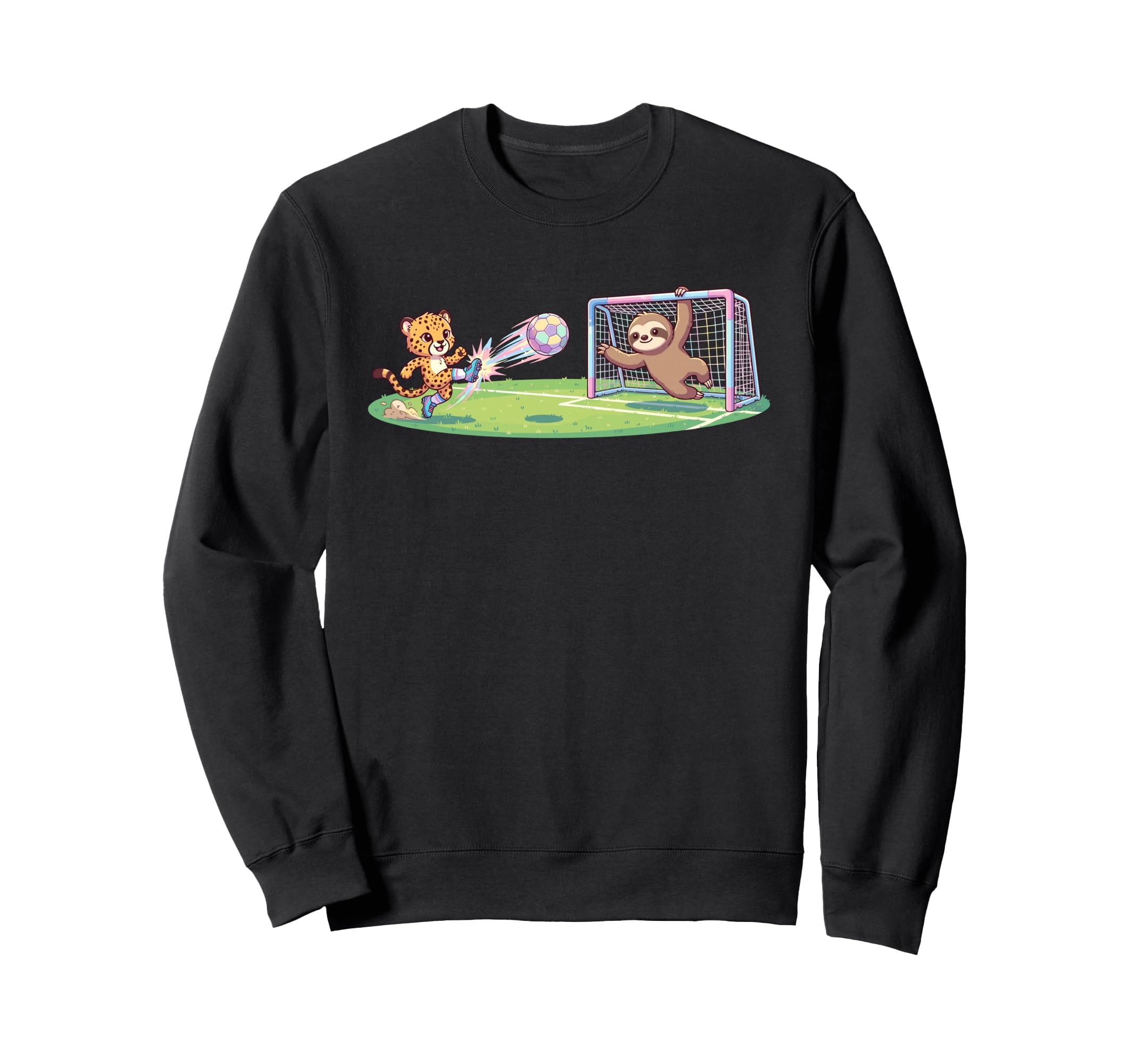Cheetah Kicks Ball Sloth Goalie Sweatshirt - Streetwear Style for Adults - T-Shirt, Sweatshirt, Hoodie