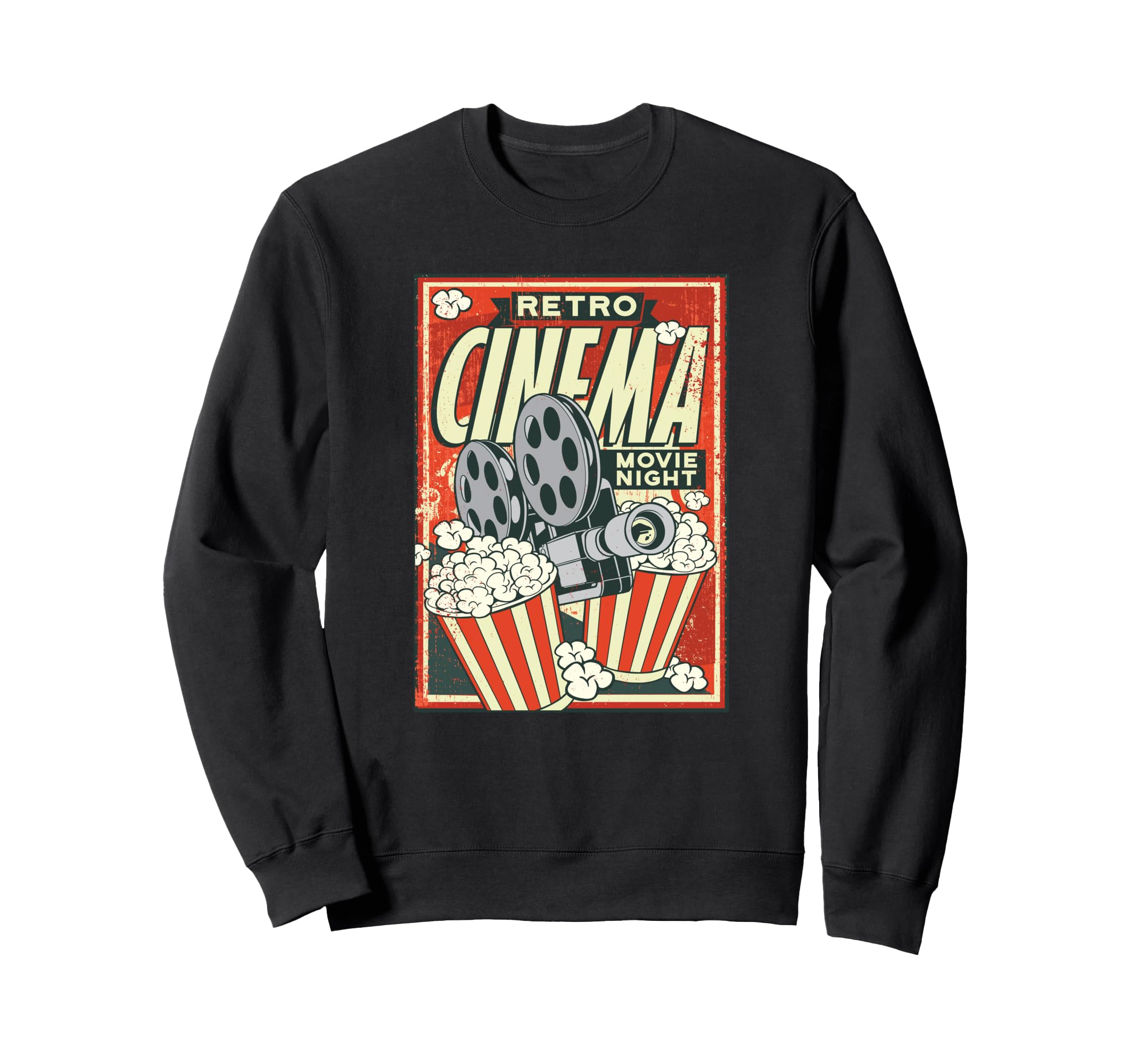 Cinema Camera And Popcorn Sweatshirt - Custom Art Print Unisex - T-Shirt, Sweatshirt, Hoodie