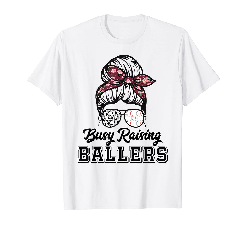 Busy Raising Ballers Baseball T-Shirt - Fun Novelty Design for Adults - T-Shirt, Sweatshirt, Hoodie