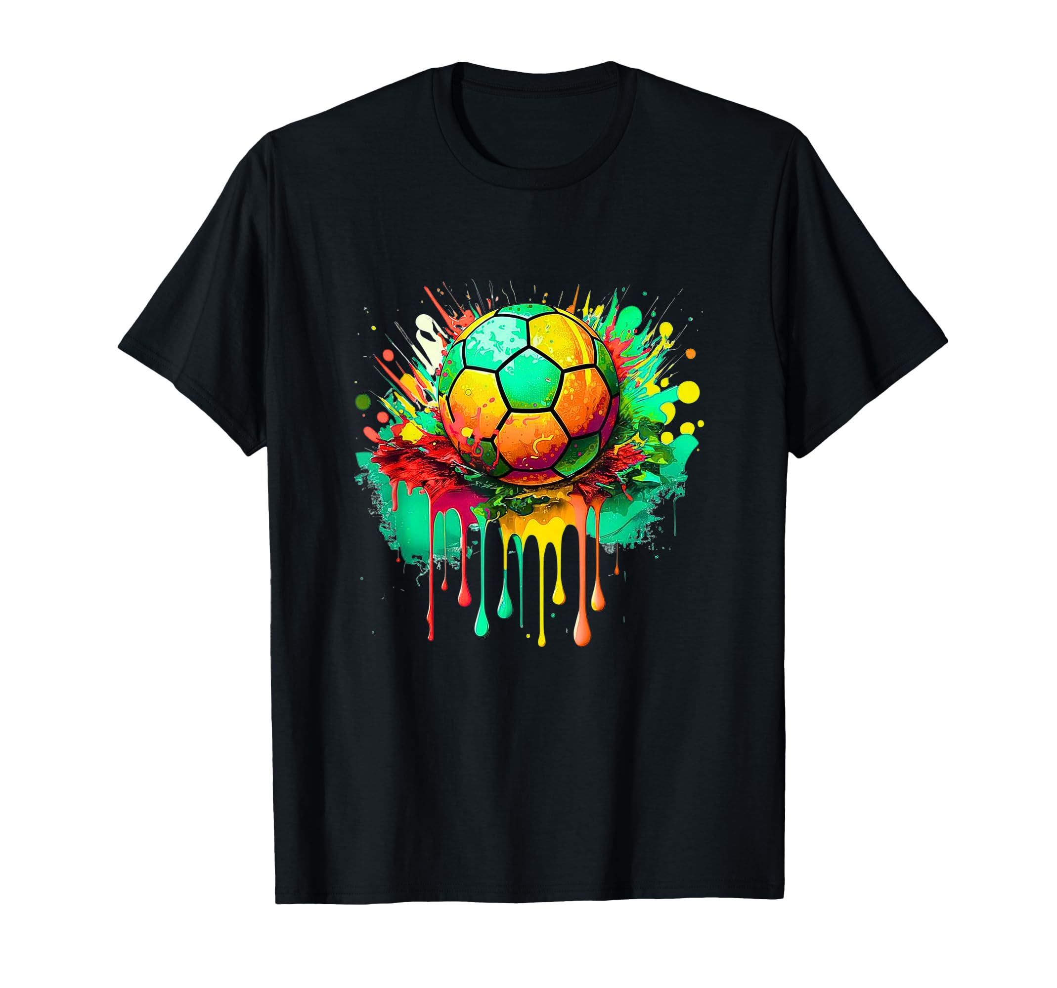 Colorful Soccer Ball Sports Art T-Shirt - Custom Art Print for Adults - T-Shirt, Sweatshirt, Hoodie