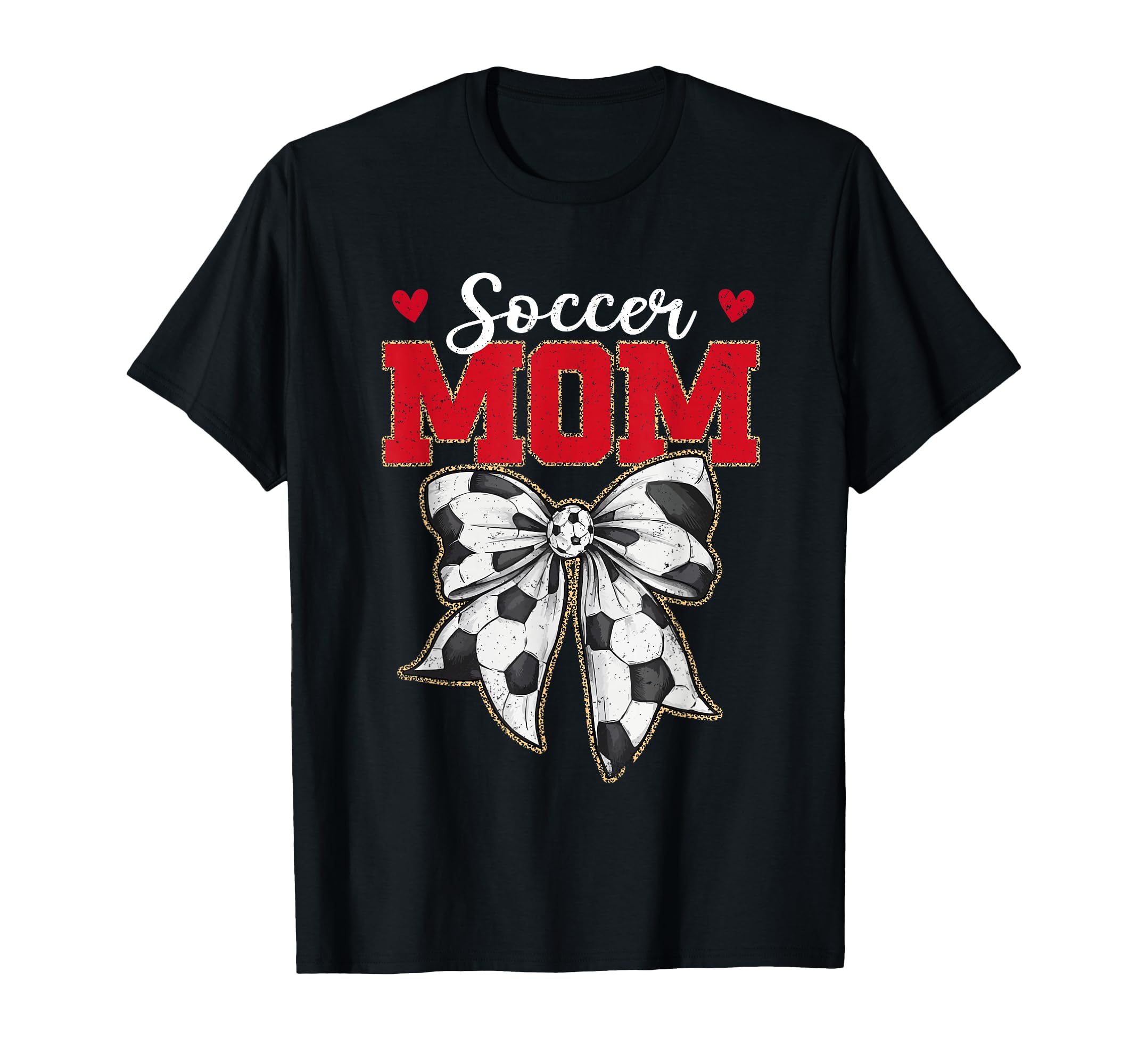 Soccer Mom Bow Leopard Soccer Lovers T-Shirt - Trendy Graphic for Adults - T-Shirt, Sweatshirt, Hoodie