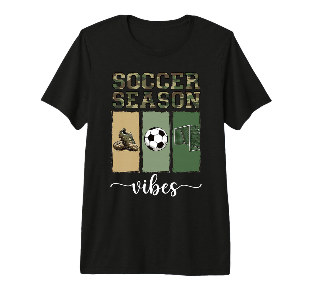 Camo Soccer Season Goal And Cleats Art T-Shirt - Unique Graphic Men Women - T-Shirt, Sweatshirt, Hoodie