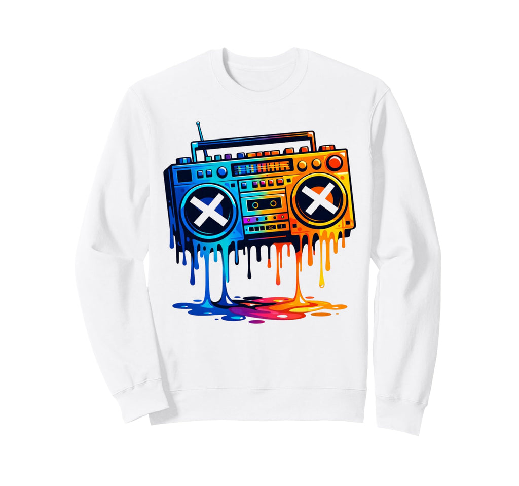 Dripping Paint Boombox 80S 90S Old Sweatshirt - Aesthetic Graphic Unisex - T-Shirt, Sweatshirt, Hoodie