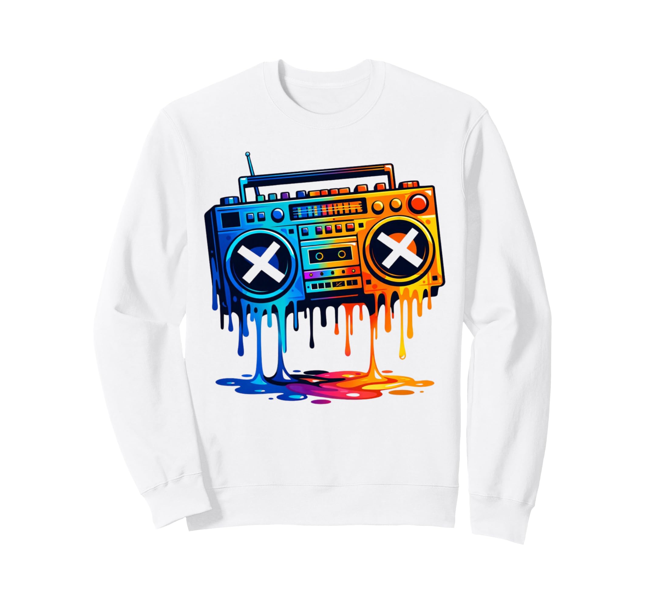 Dripping Paint Boombox 80S 90S Old Sweatshirt - Aesthetic Graphic Unisex - T-Shirt, Sweatshirt, Hoodie
