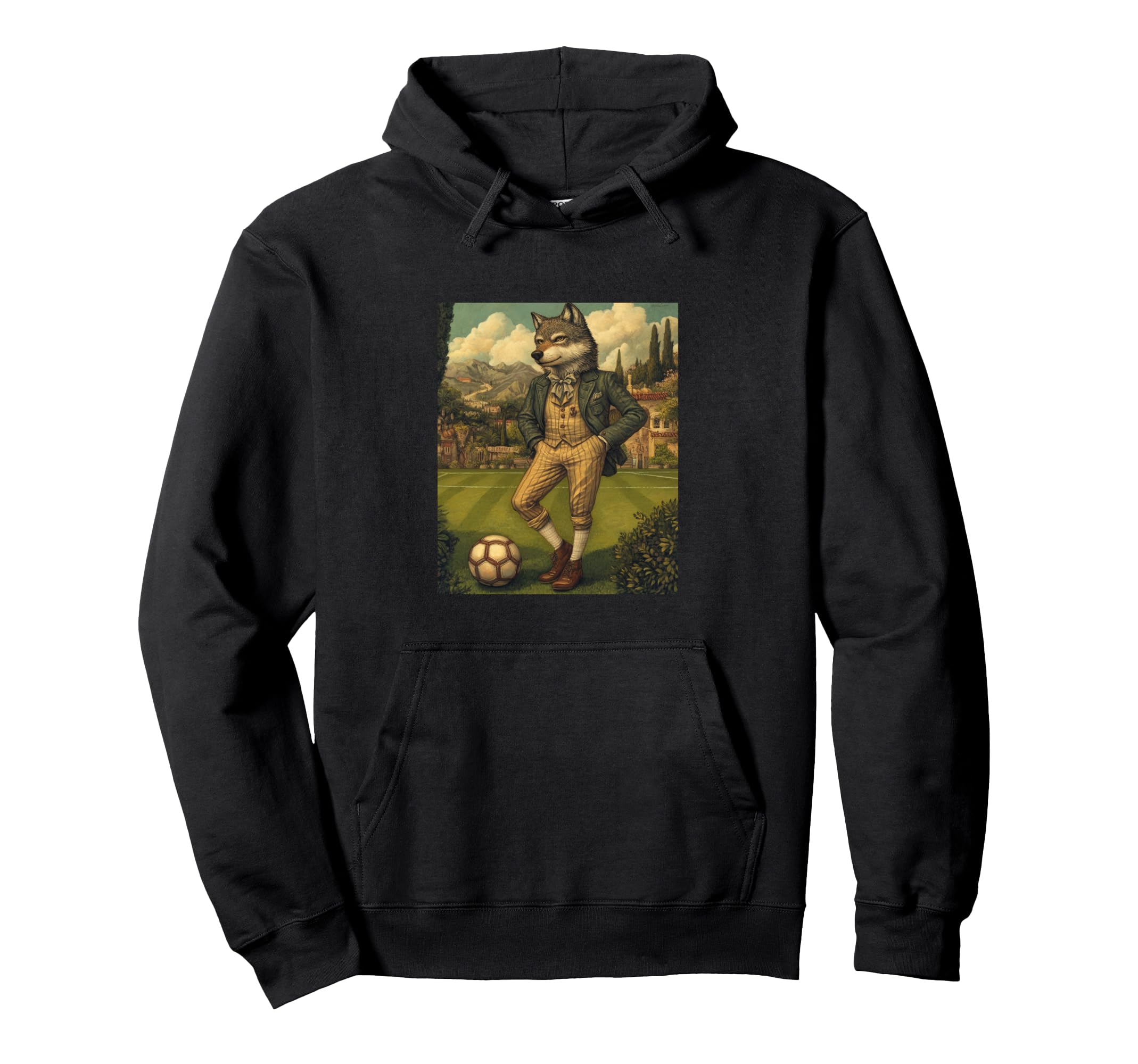 Funny Wolf Playing Soccer Weird Wolf Hoodie - Unique Graphic Men Women - T-Shirt, Sweatshirt, Hoodie