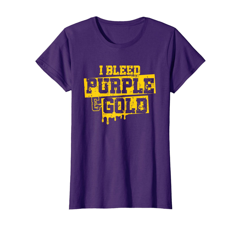 I Bleed Purple Gold Game Day Group T-Shirt - Aesthetic Graphic Men Women - T-Shirt, Sweatshirt, Hoodie