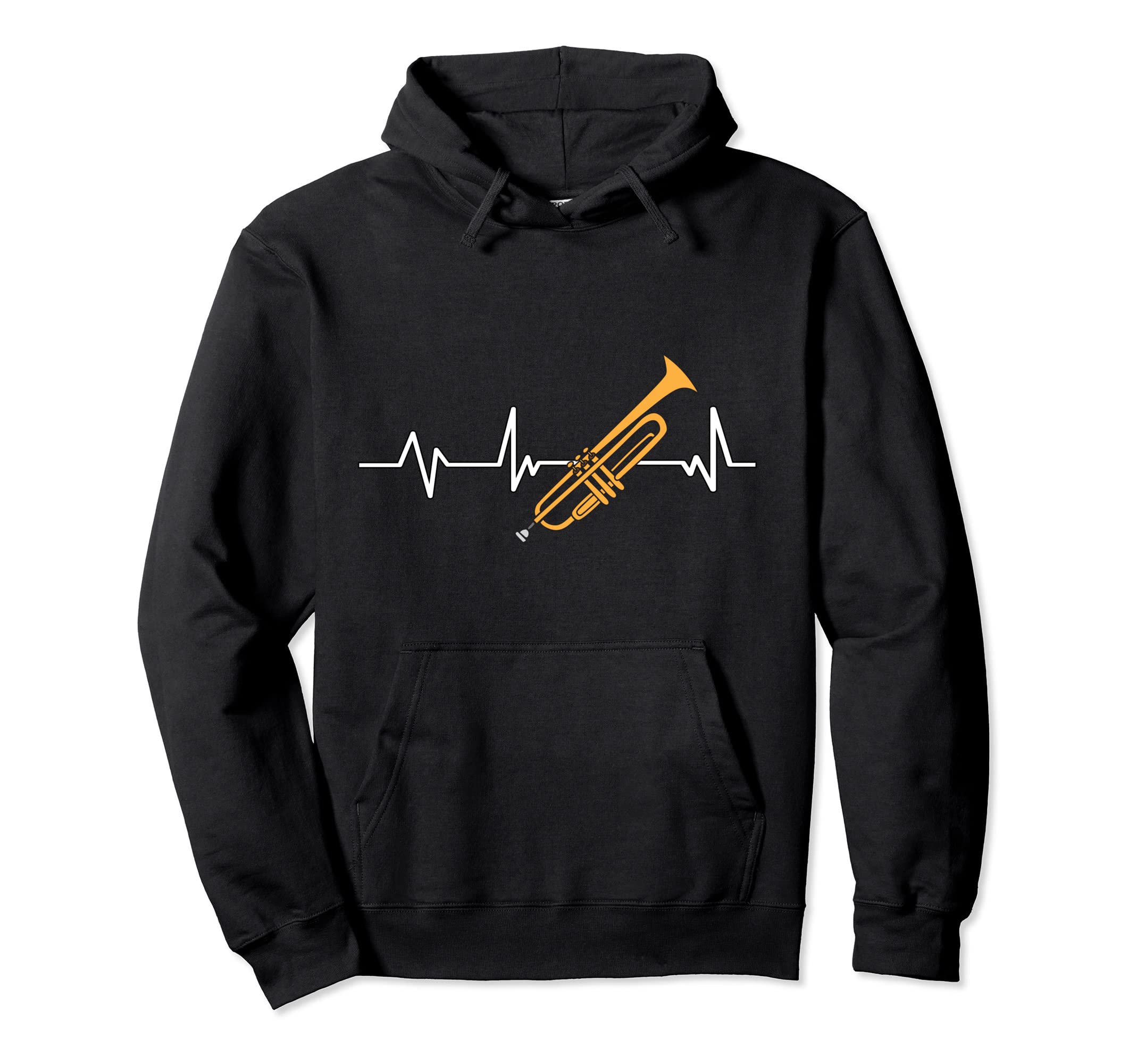 Trumpet Player Heartbeat Ekg Gift Hoodie - Aesthetic Graphic for Adults - T-Shirt, Sweatshirt, Hoodie