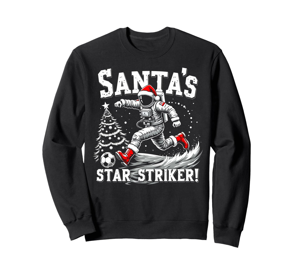 Santas Star Striker Funny Soccer Sweatshirt - Minimalist Print Unisex - T-Shirt, Sweatshirt, Hoodie
