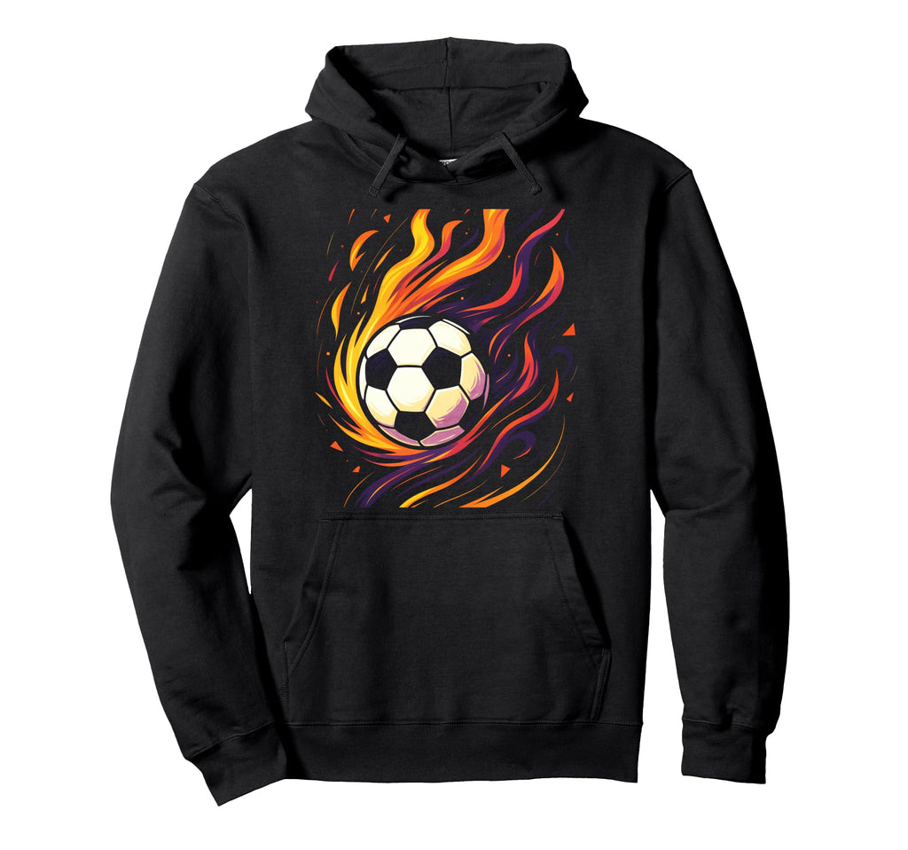 Soccer Soccer Flames Sport Ball Hoodie - Trendy Graphic Unisex - T-Shirt, Sweatshirt, Hoodie
