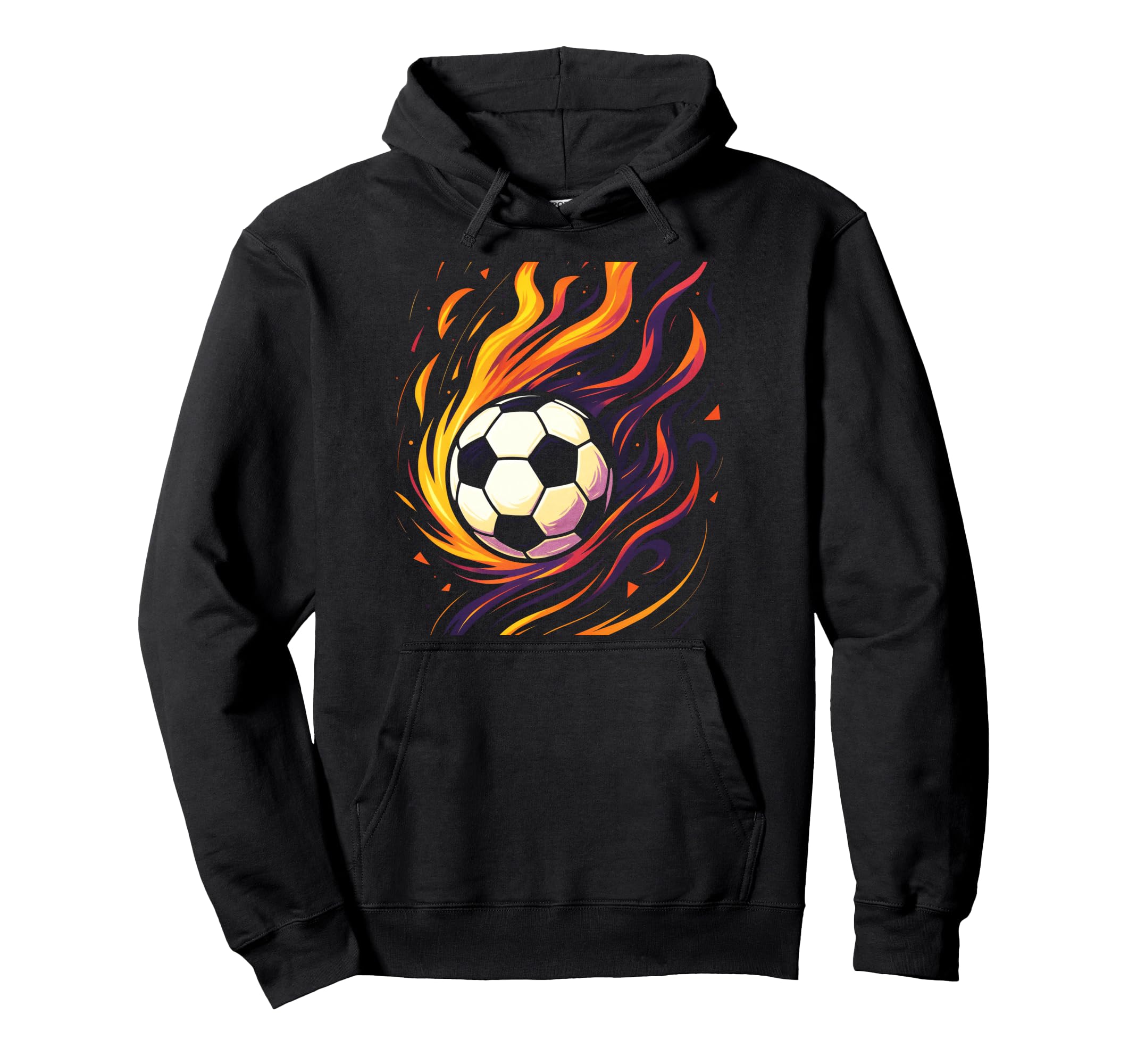 Soccer Soccer Flames Sport Ball Hoodie - Trendy Graphic Unisex - T-Shirt, Sweatshirt, Hoodie
