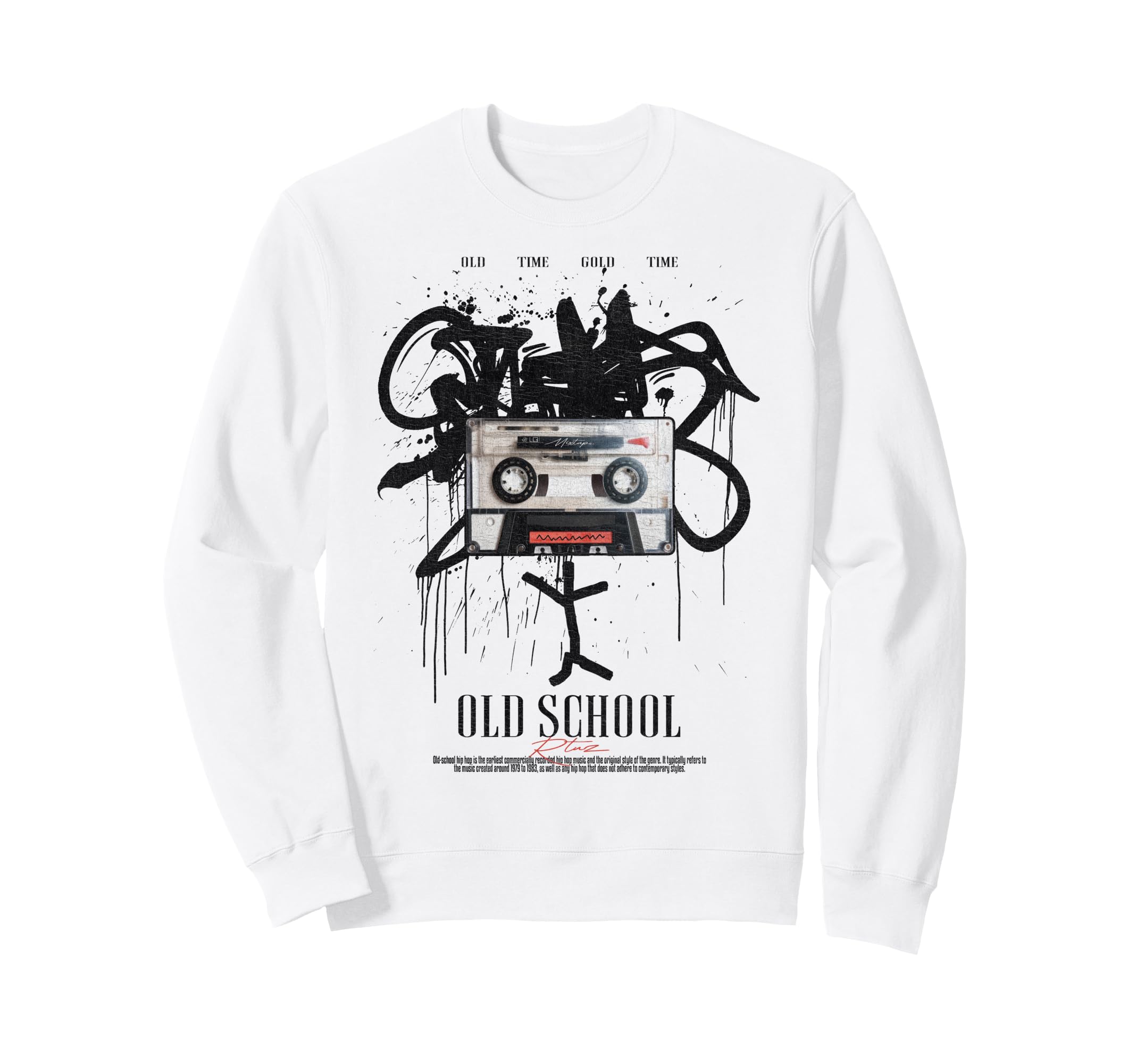 Old School Music Tape Mixtape Sweatshirt - Custom Art Print for Adults - T-Shirt, Sweatshirt, Hoodie