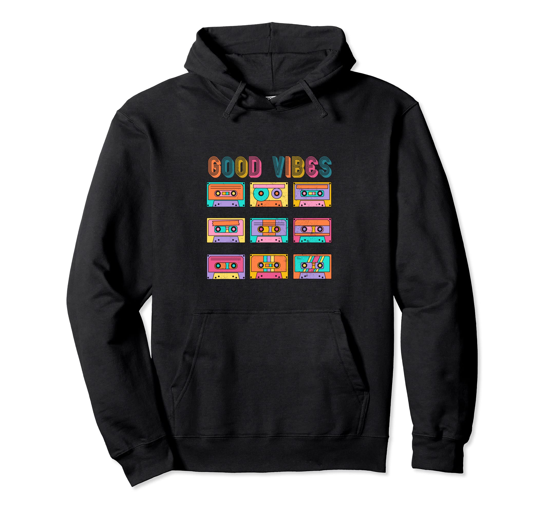 Good Vibes 90S Throwback Music Remix Hoodie - Fun Novelty Design Unisex - T-Shirt, Sweatshirt, Hoodie